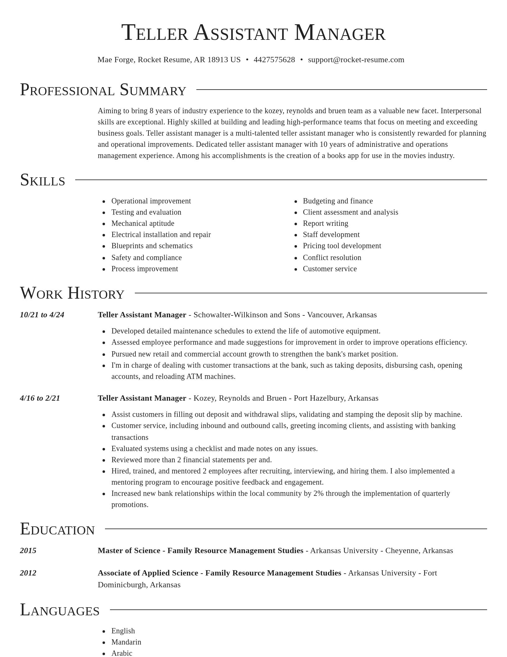 Director resume template