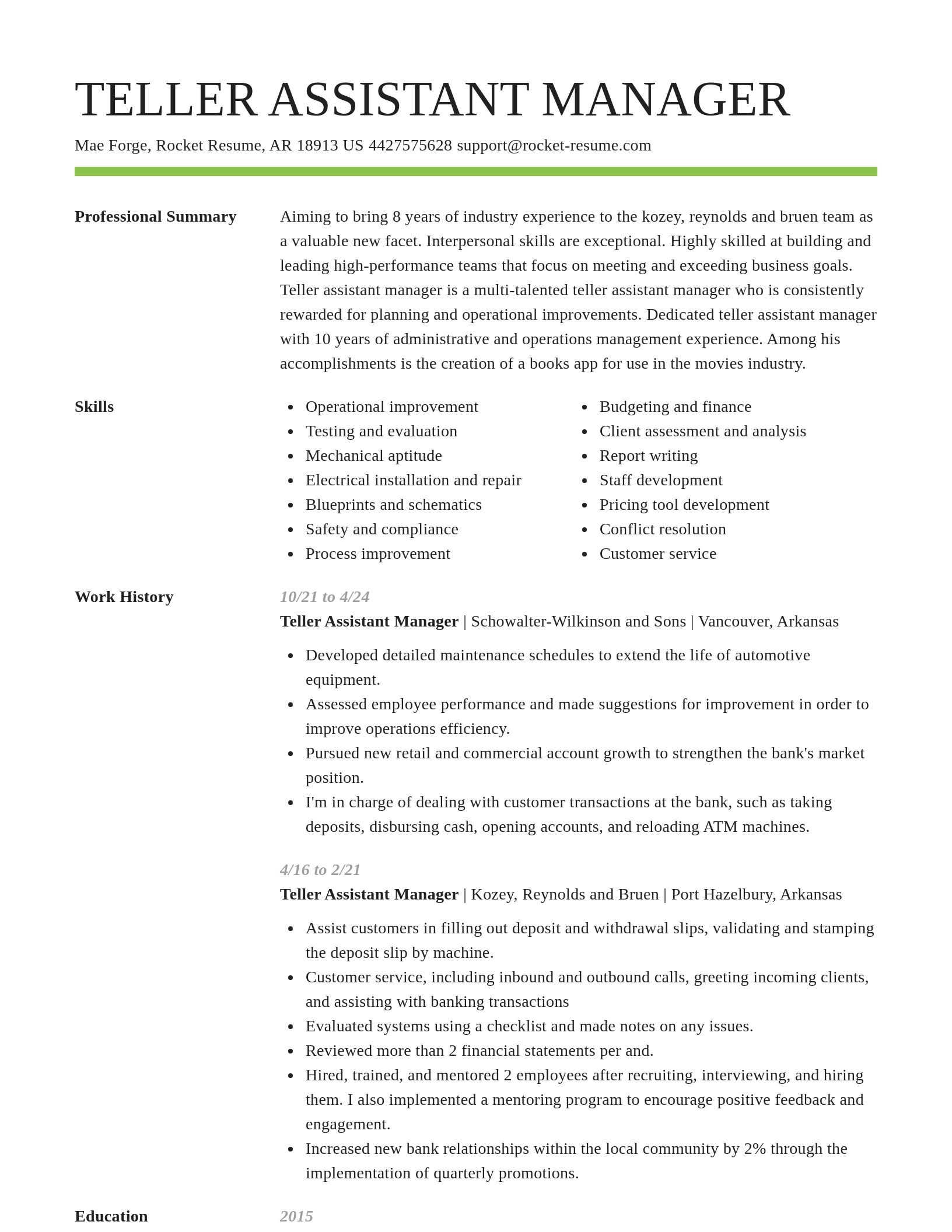 Smart resume template