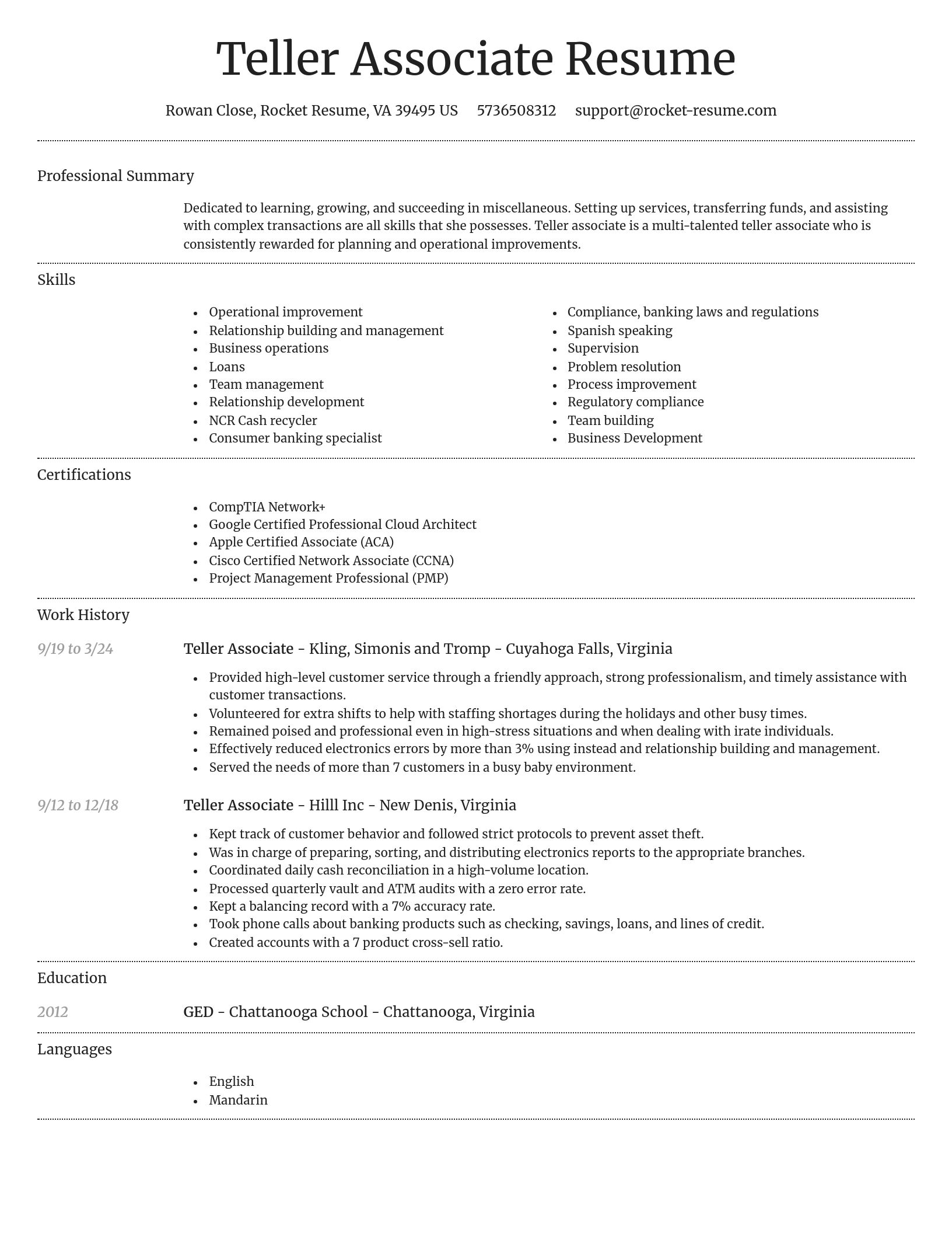 Dignified resume template