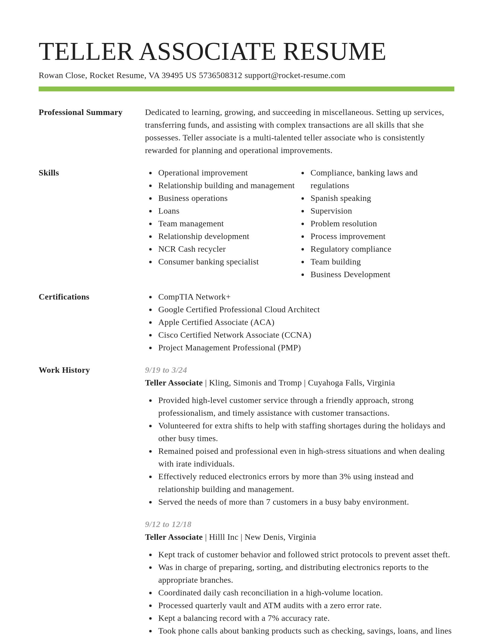 Smart resume template