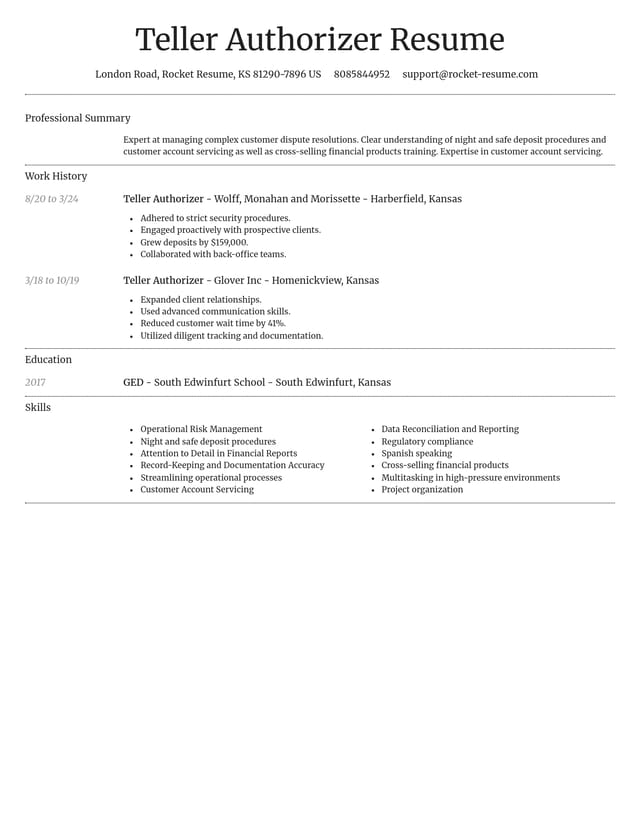 Dignified resume template