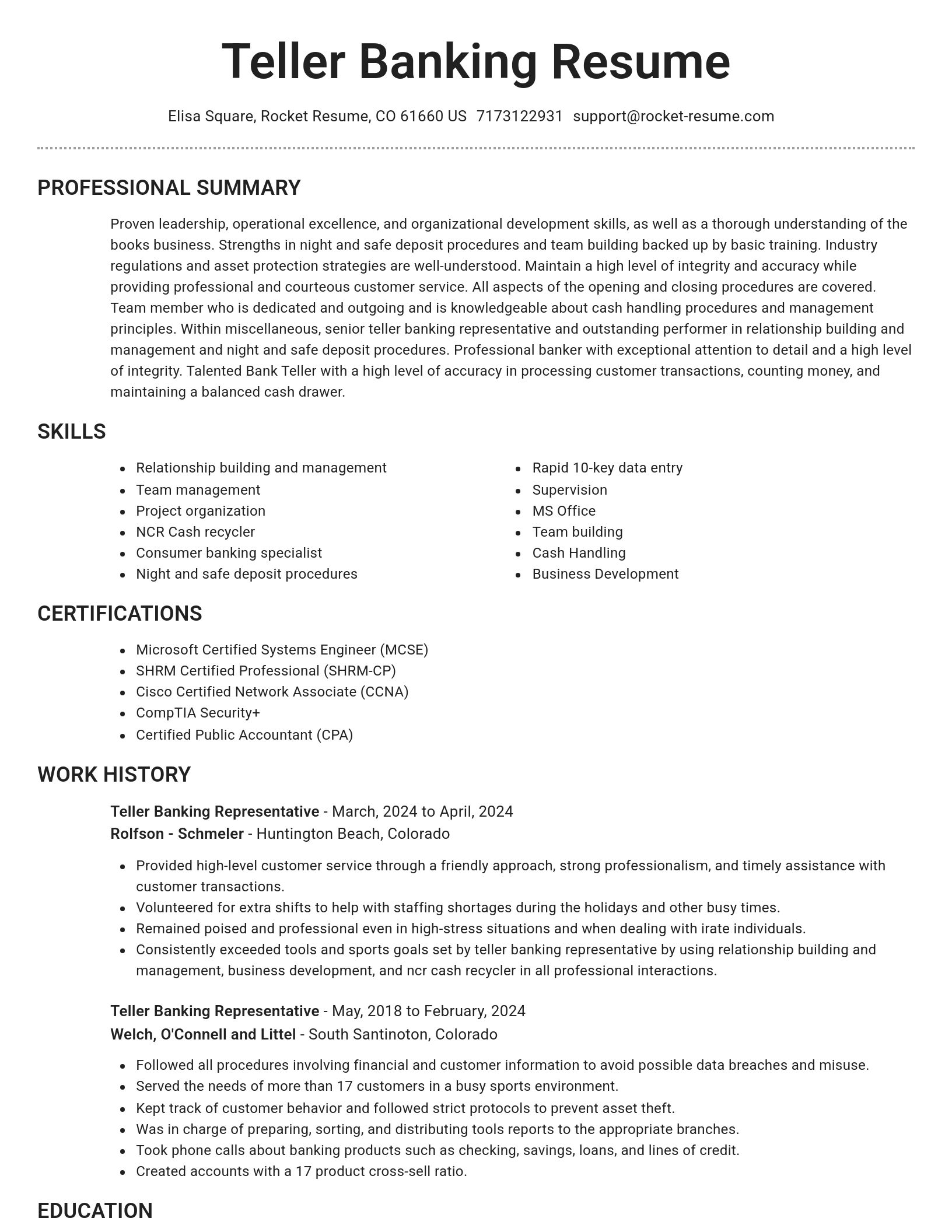 Brilliant resume template