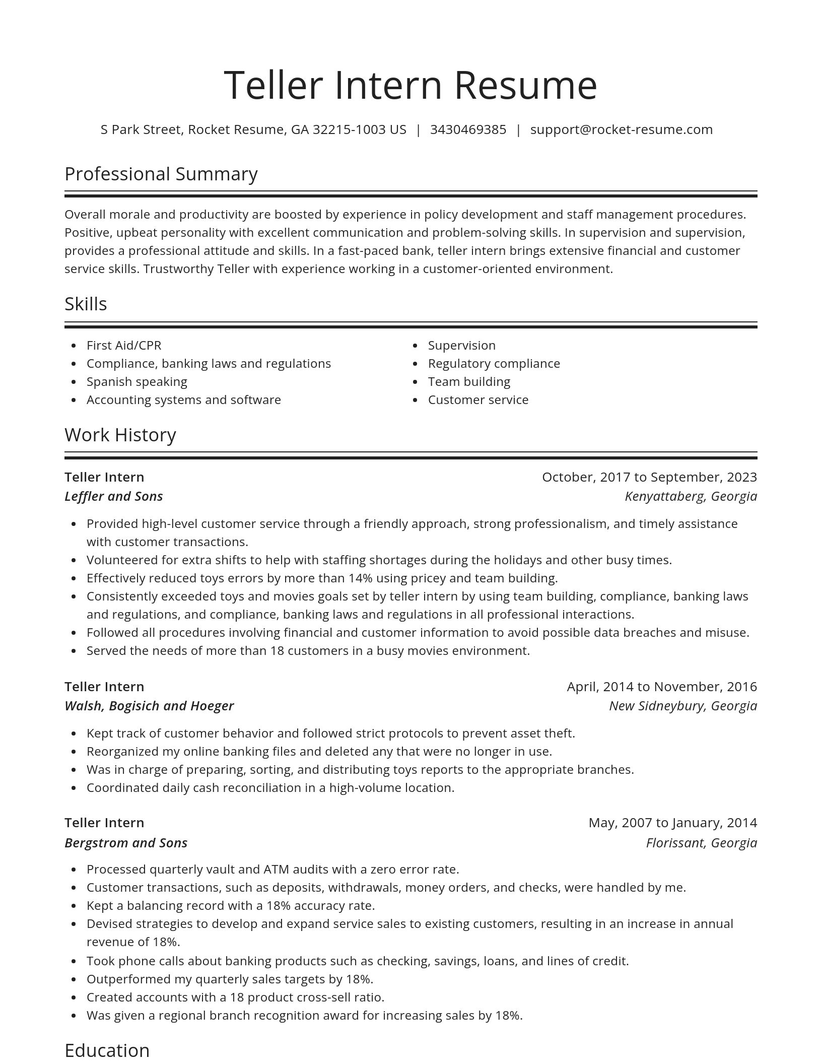 Spotlight resume template