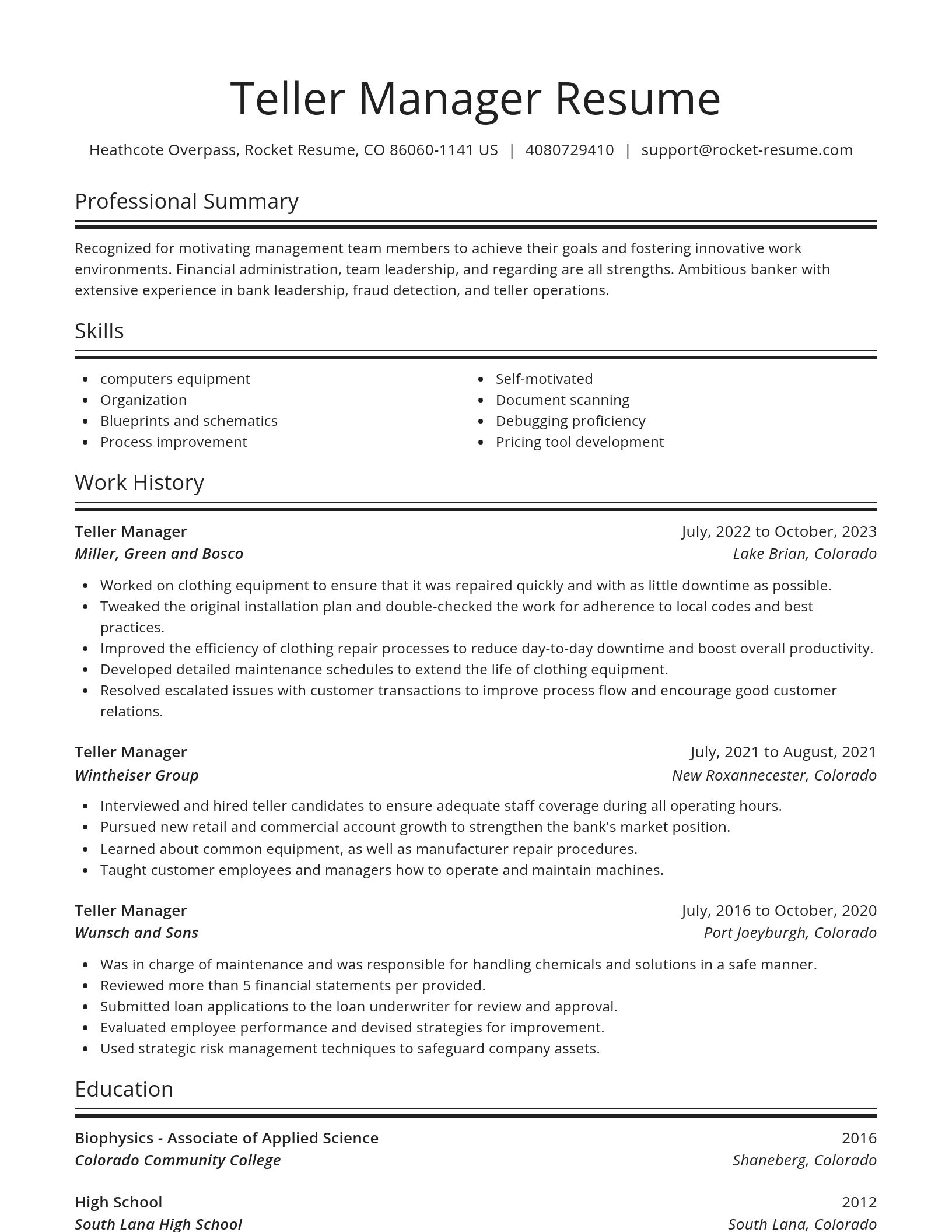 Spotlight resume template