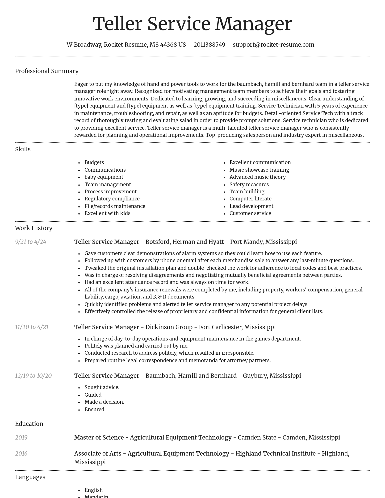 Dignified resume template