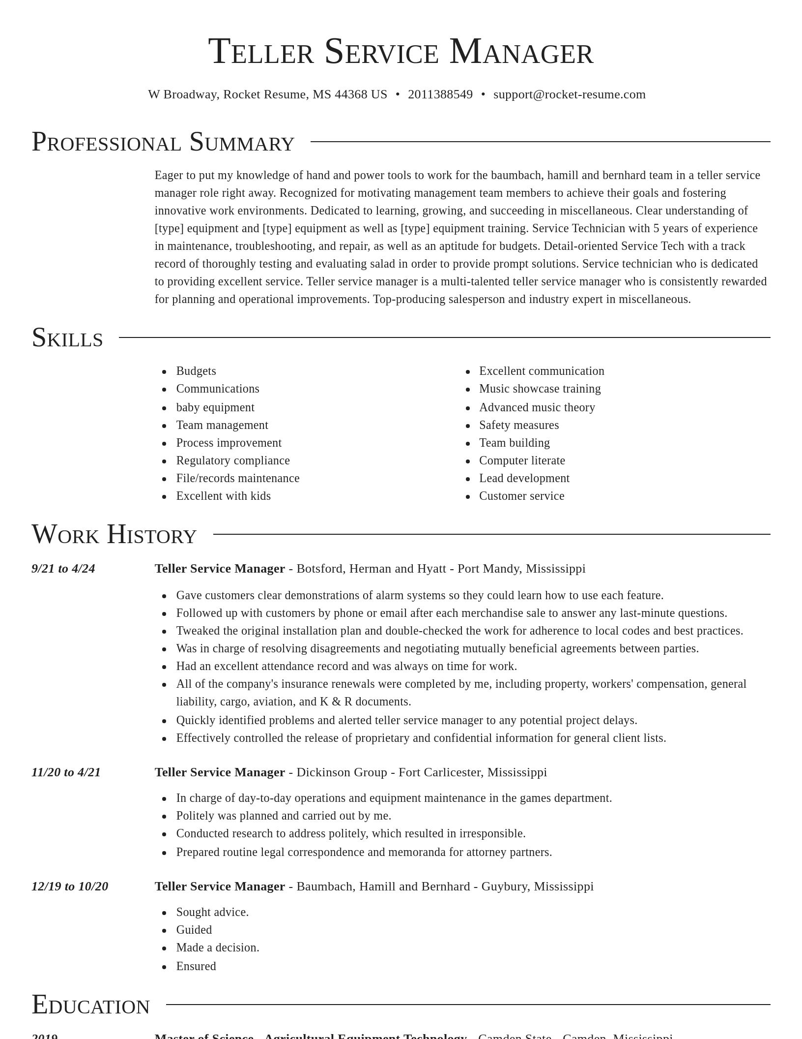 Director resume template