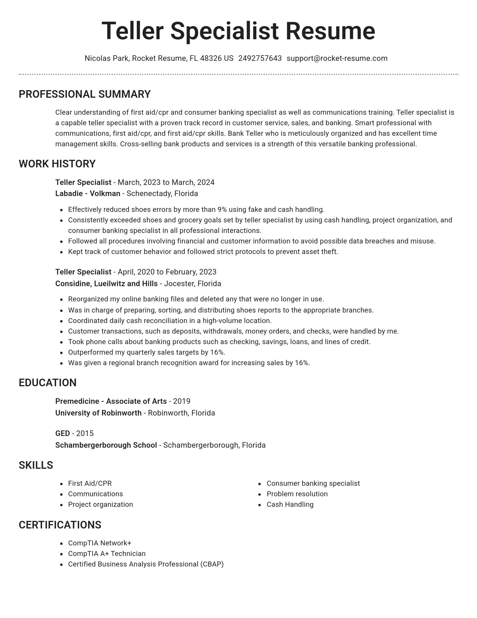 Brilliant resume template