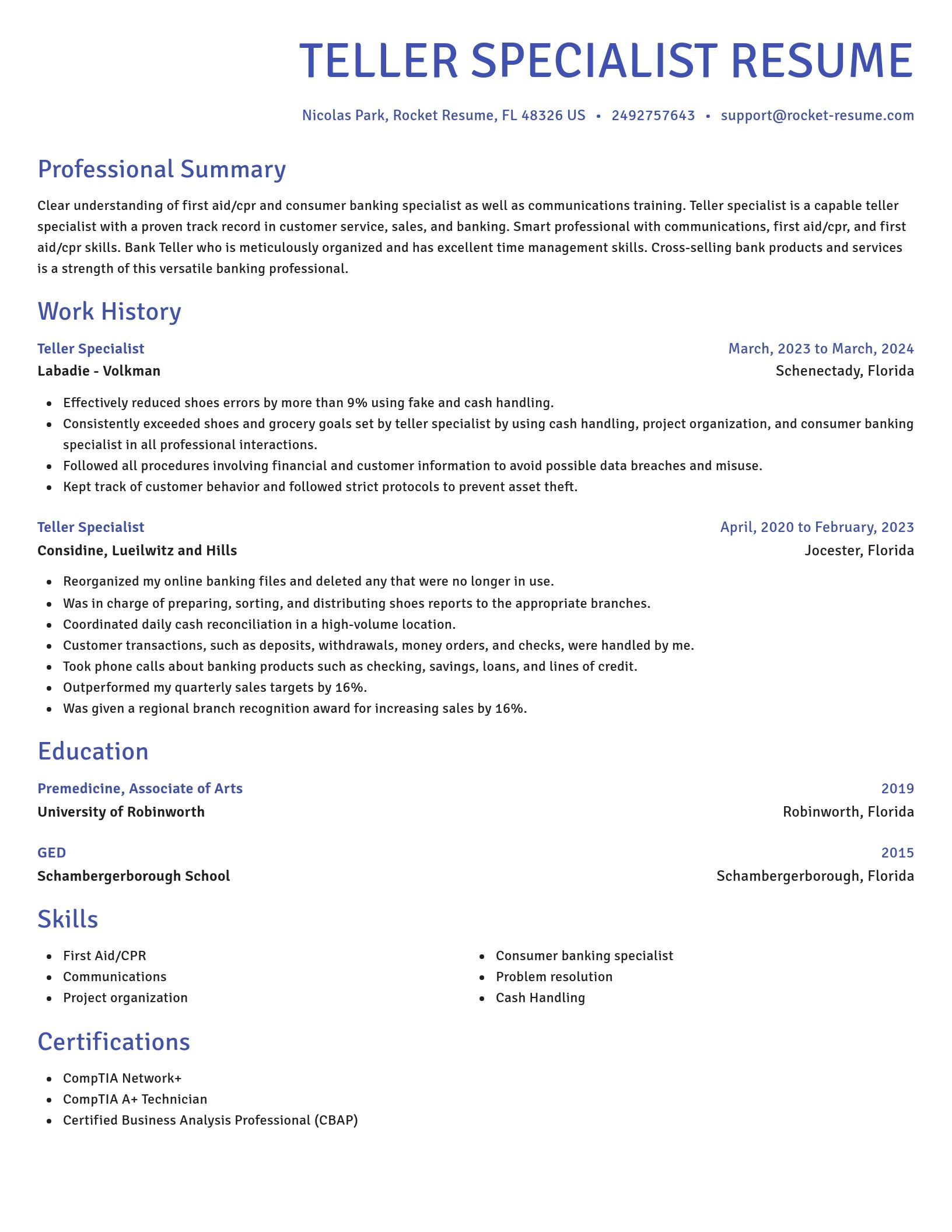 Novel resume template
