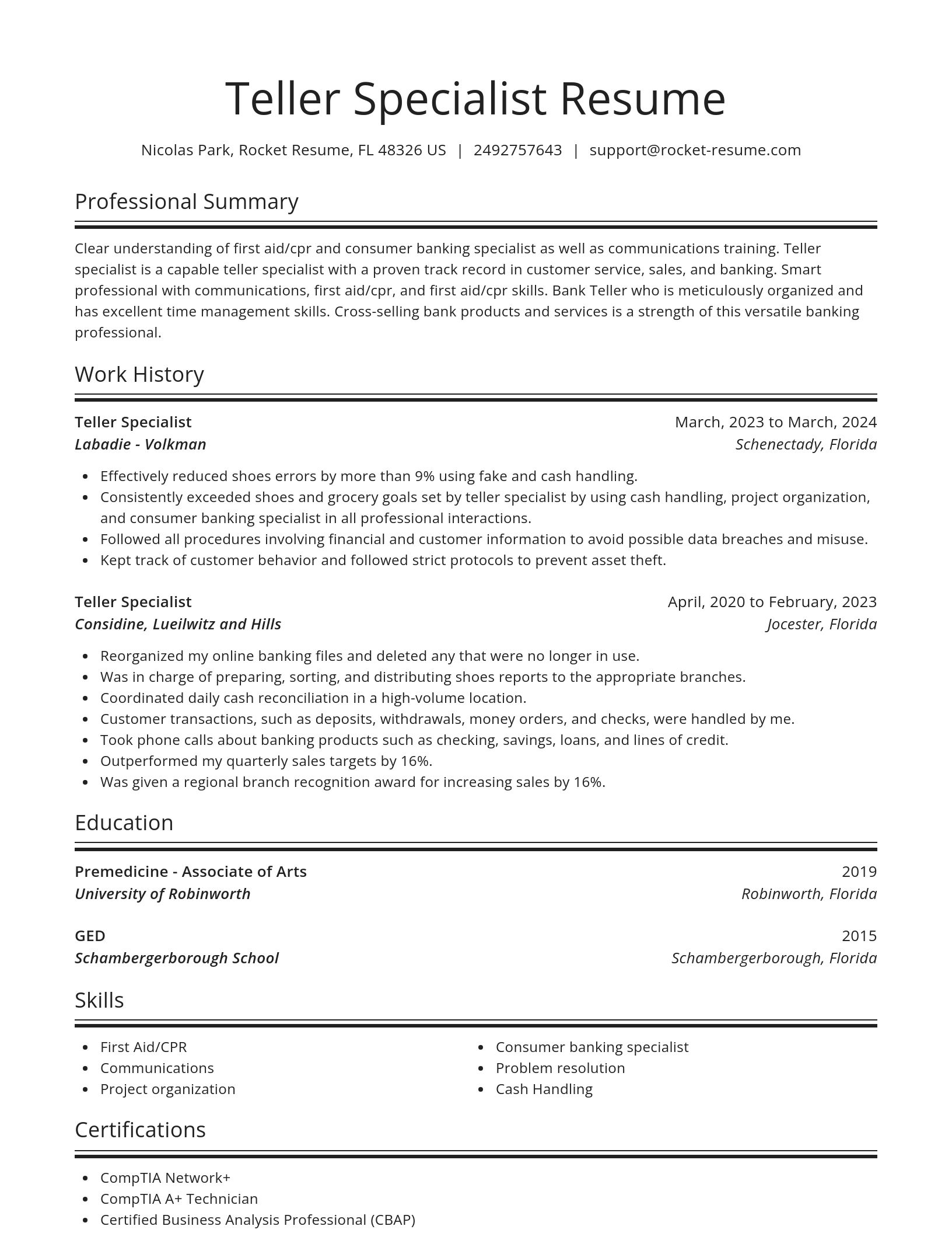 Spotlight resume template