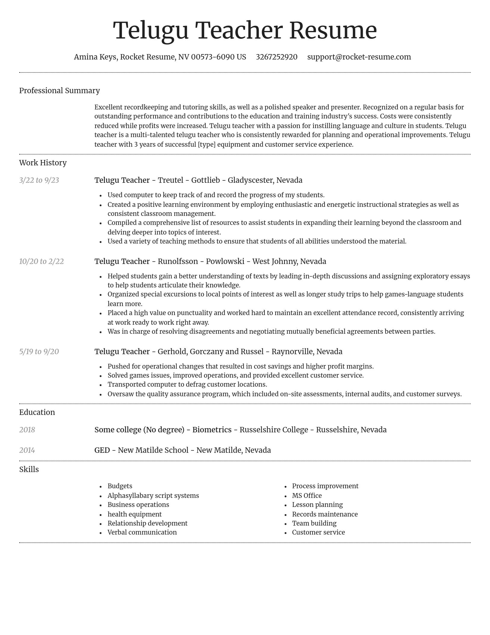 Dignified resume template