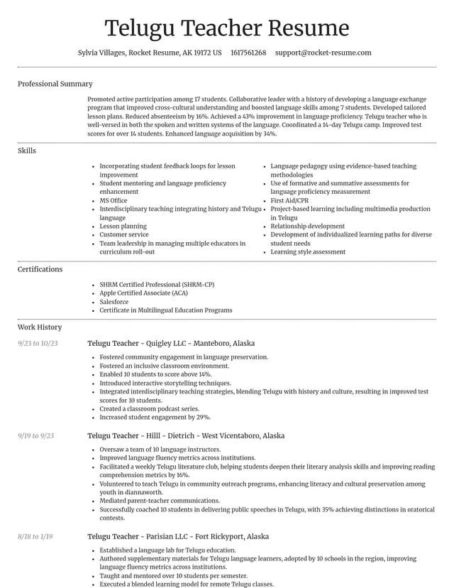 Dignified resume template