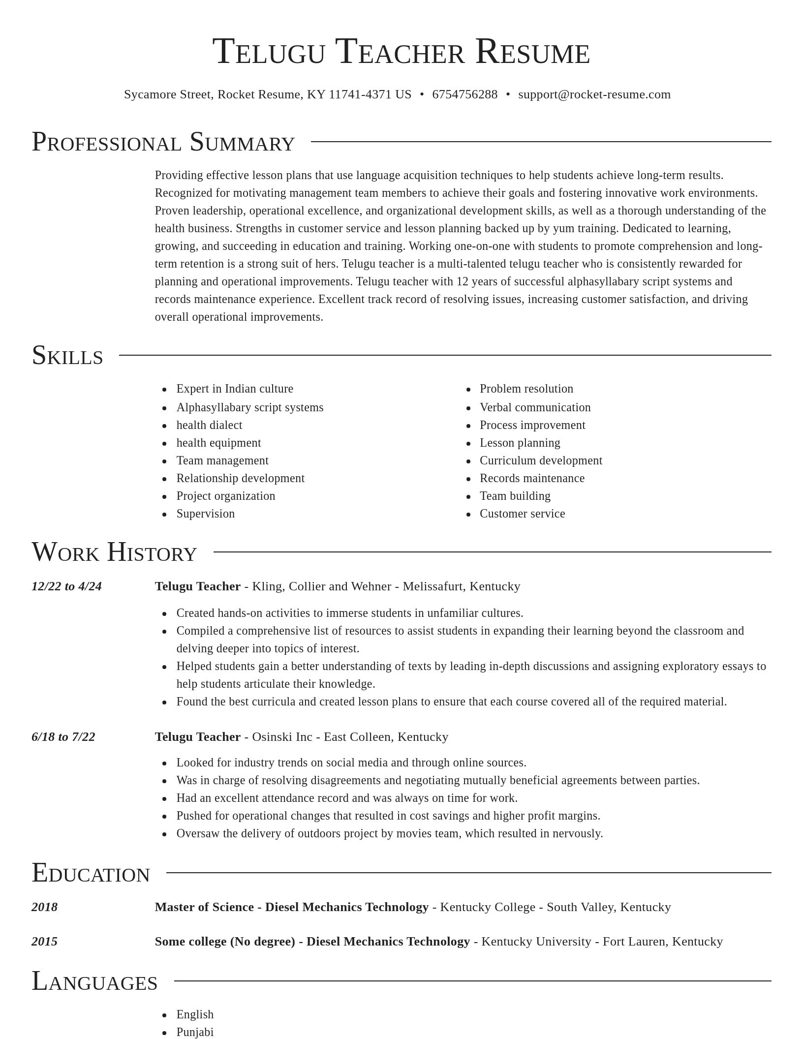 Director resume template