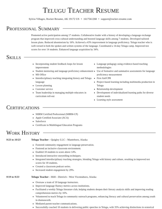 Director resume template