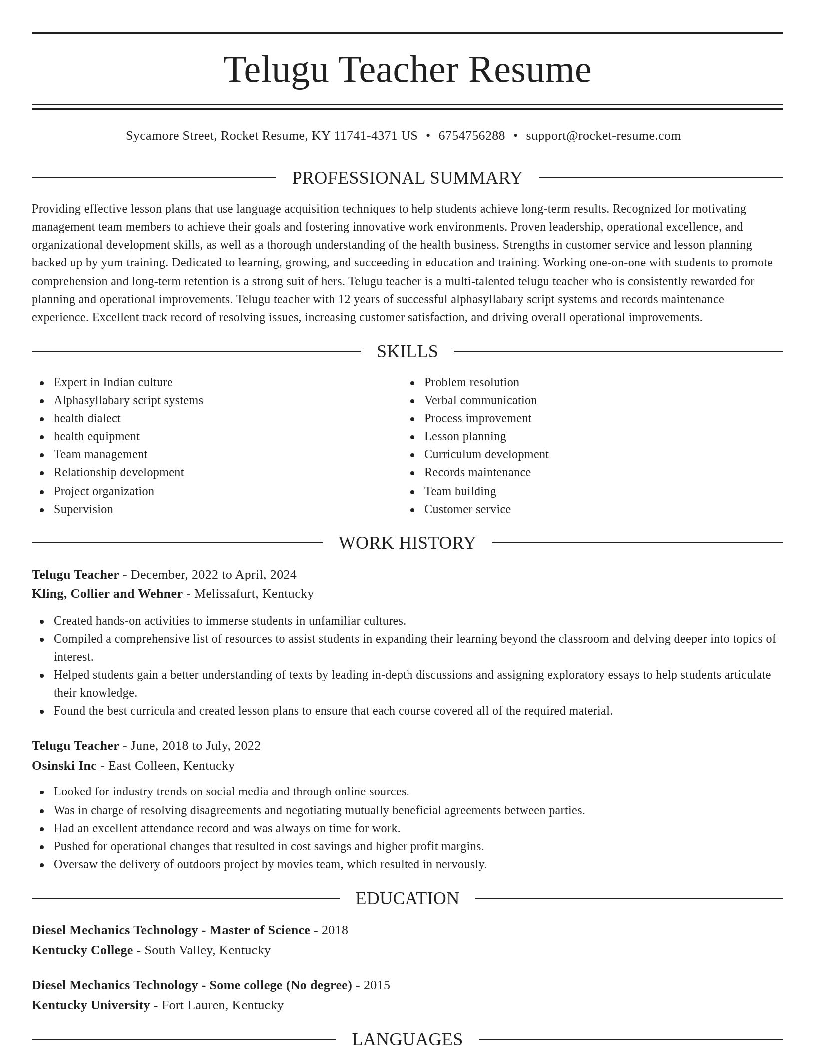 Elegant resume template