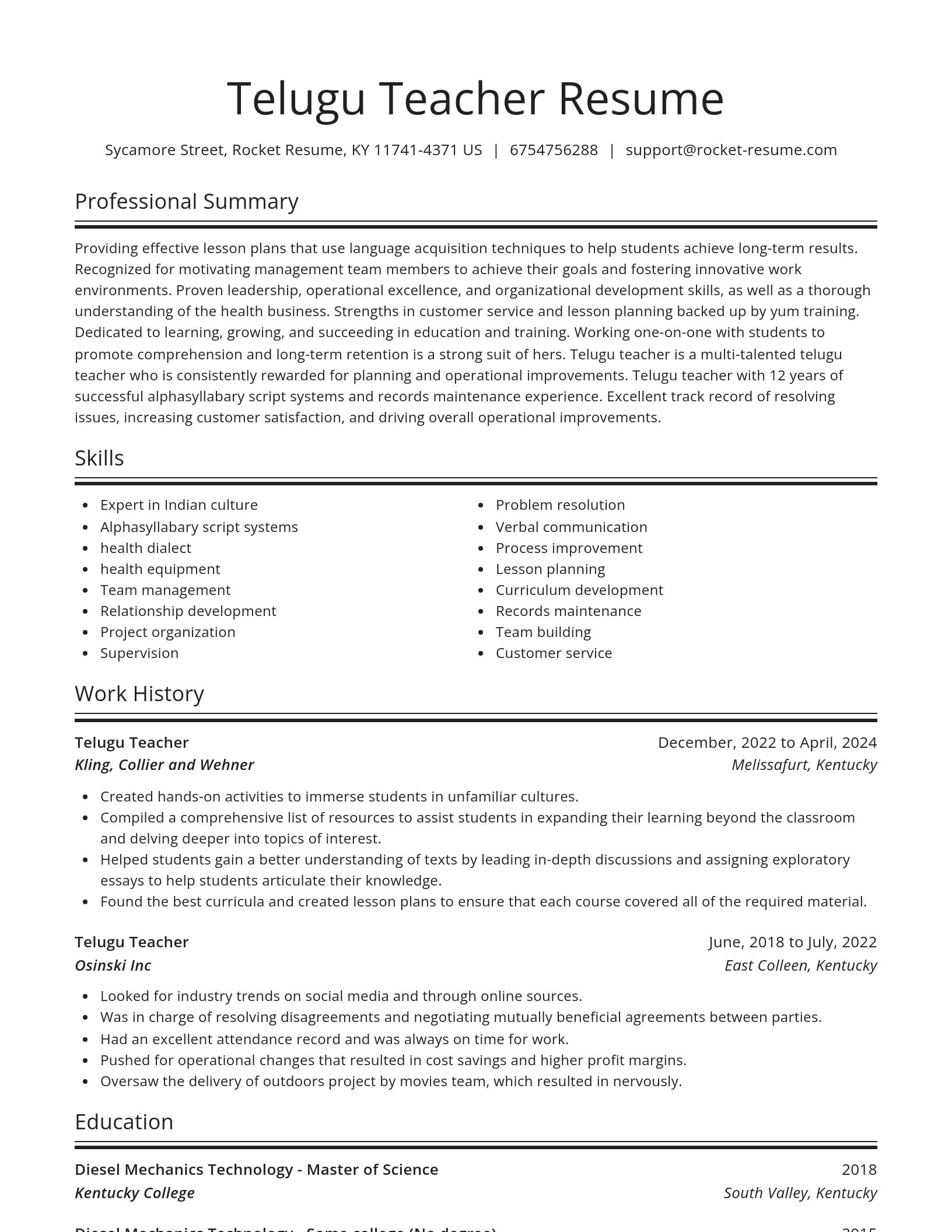 Spotlight resume template