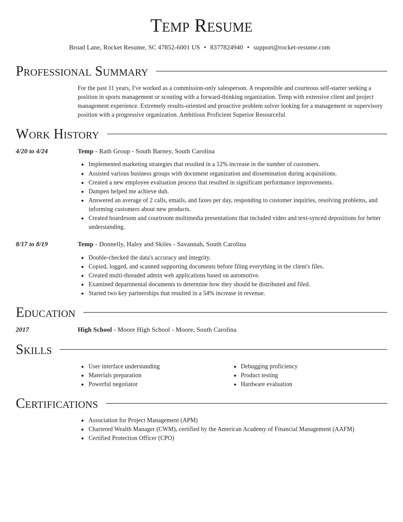 Director resume template