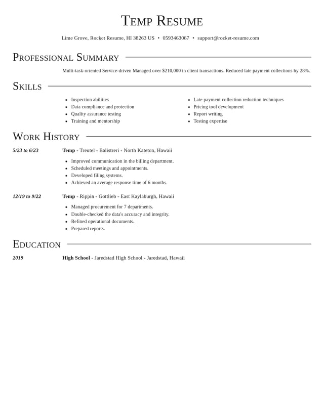 Director resume template