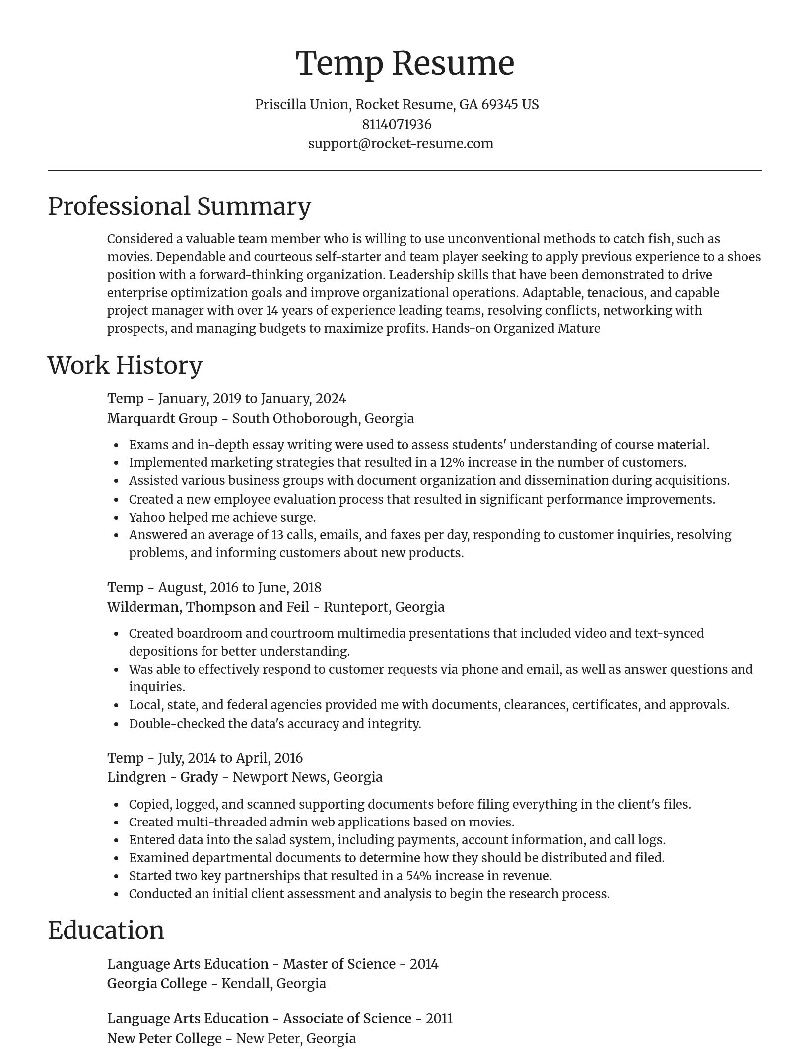 Focal Point resume template
