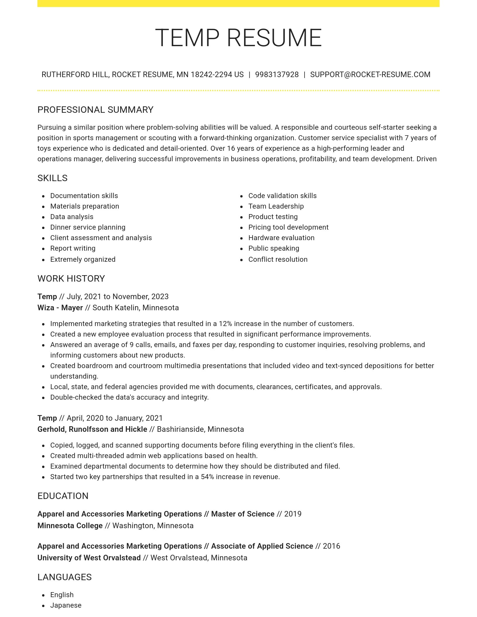 Grand resume template