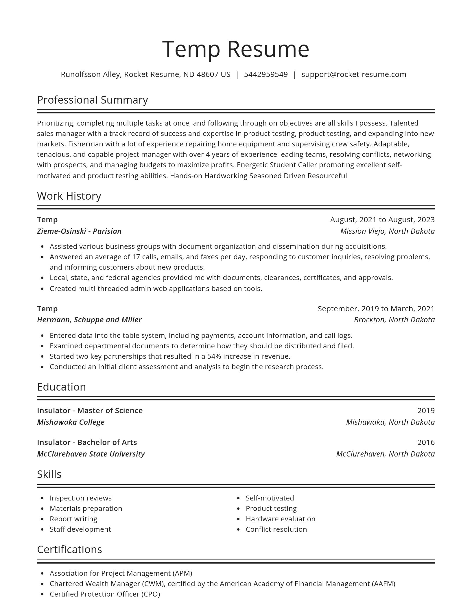 Spotlight resume template