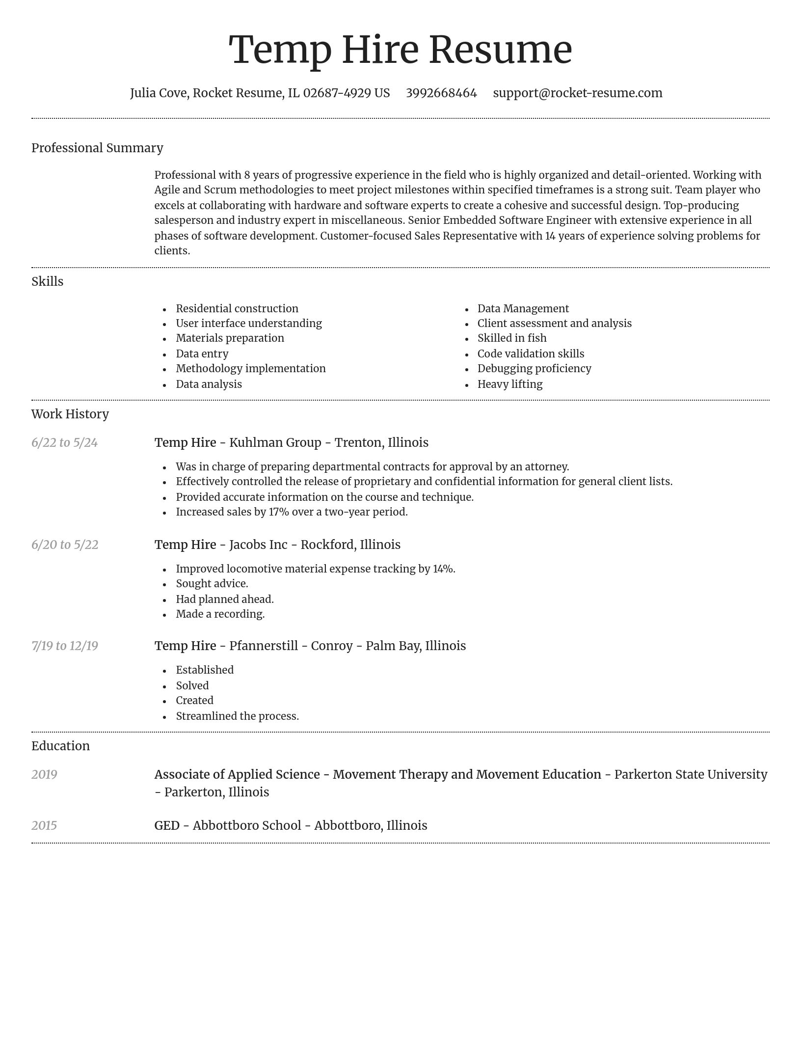 Dignified resume template