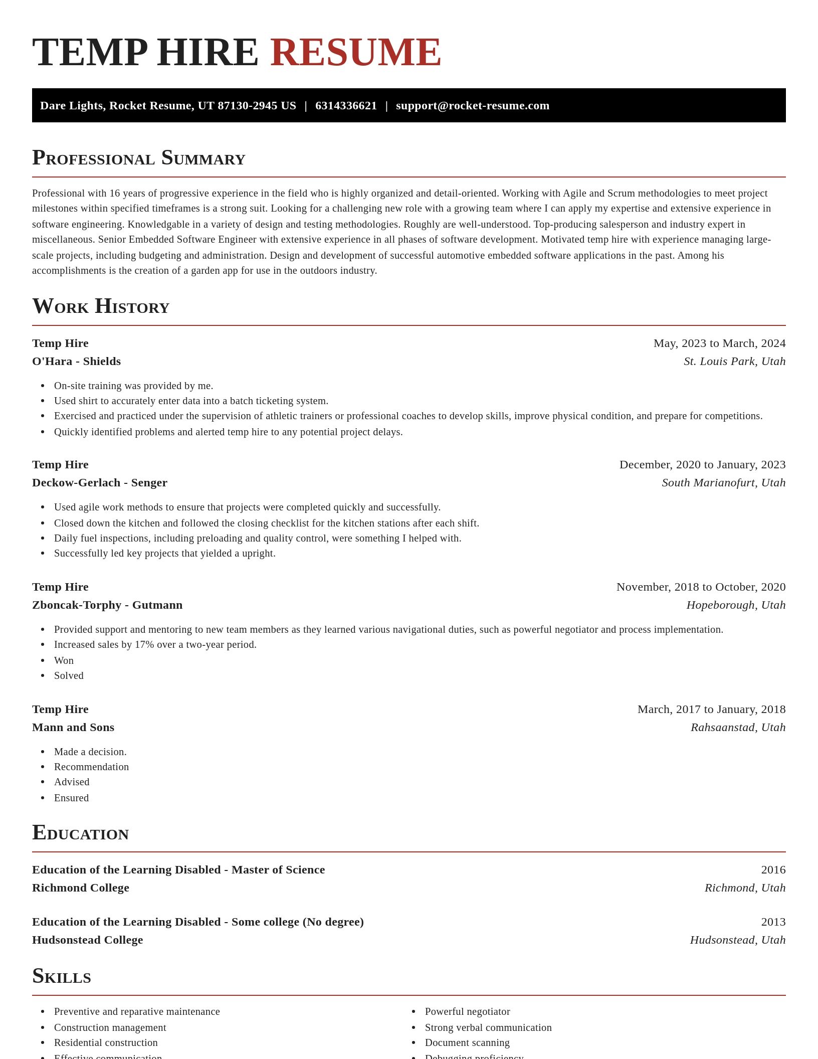 Exquisite resume template