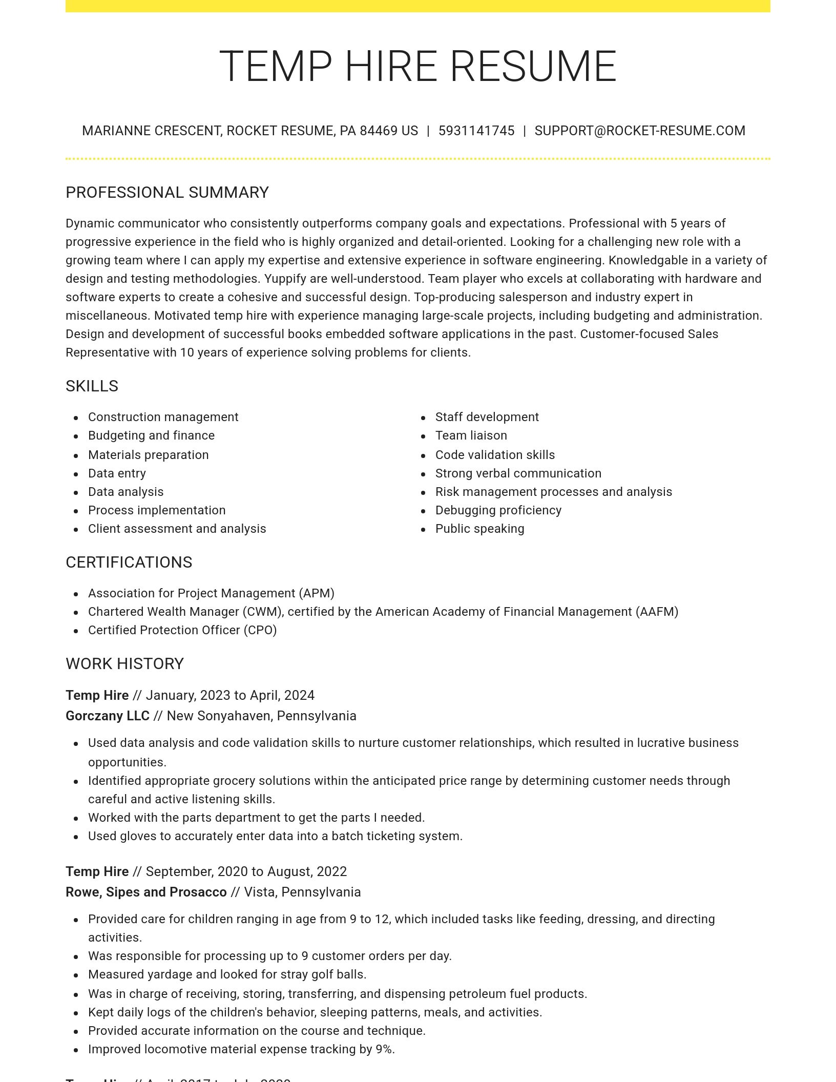 Grand resume template
