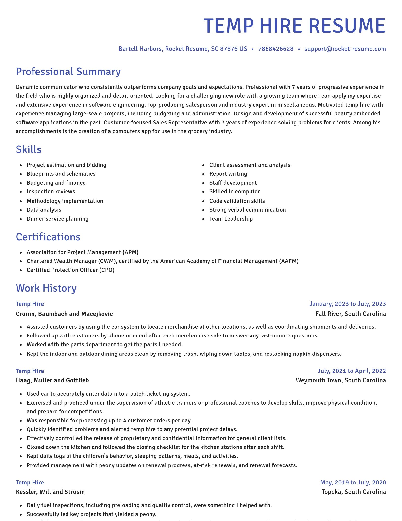 Novel resume template
