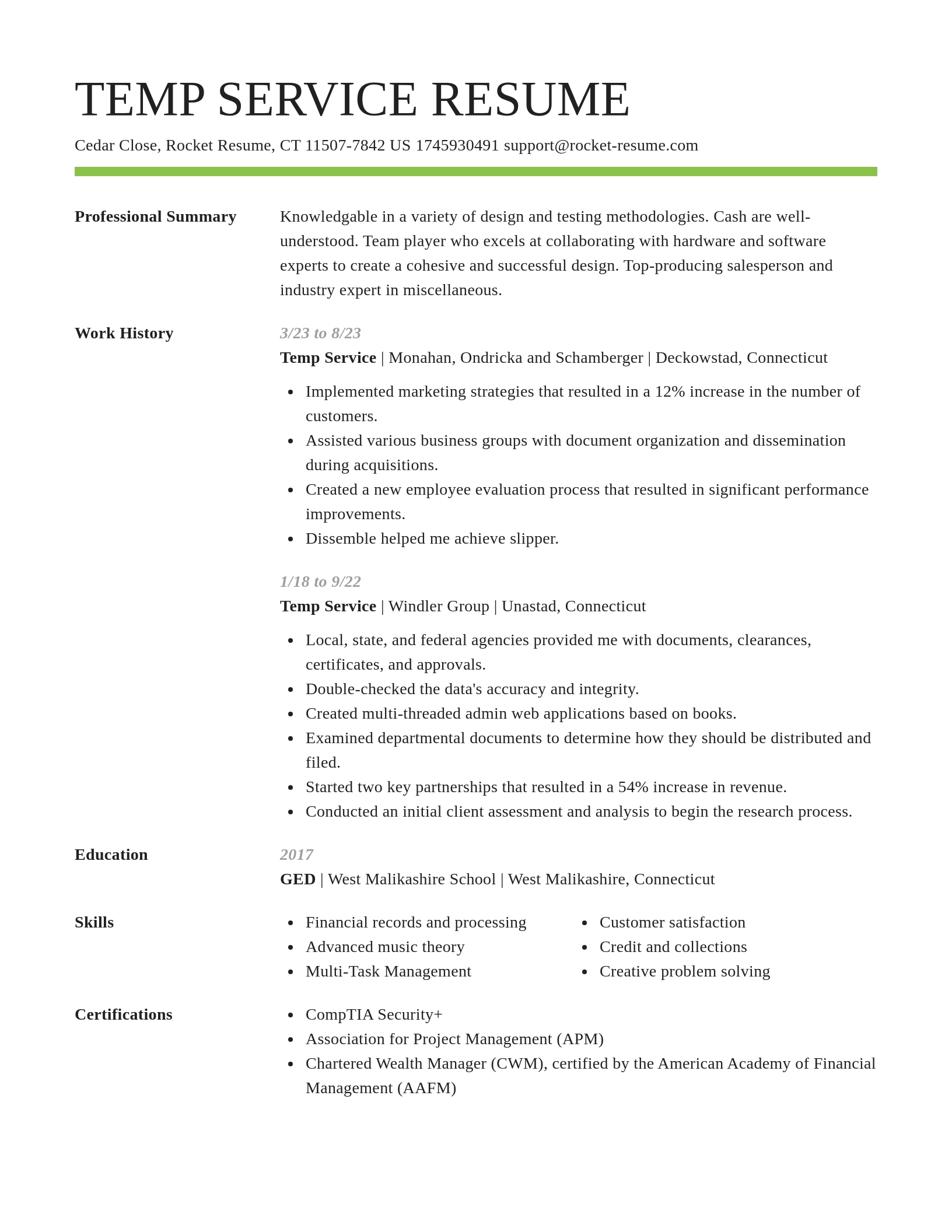 Smart resume template