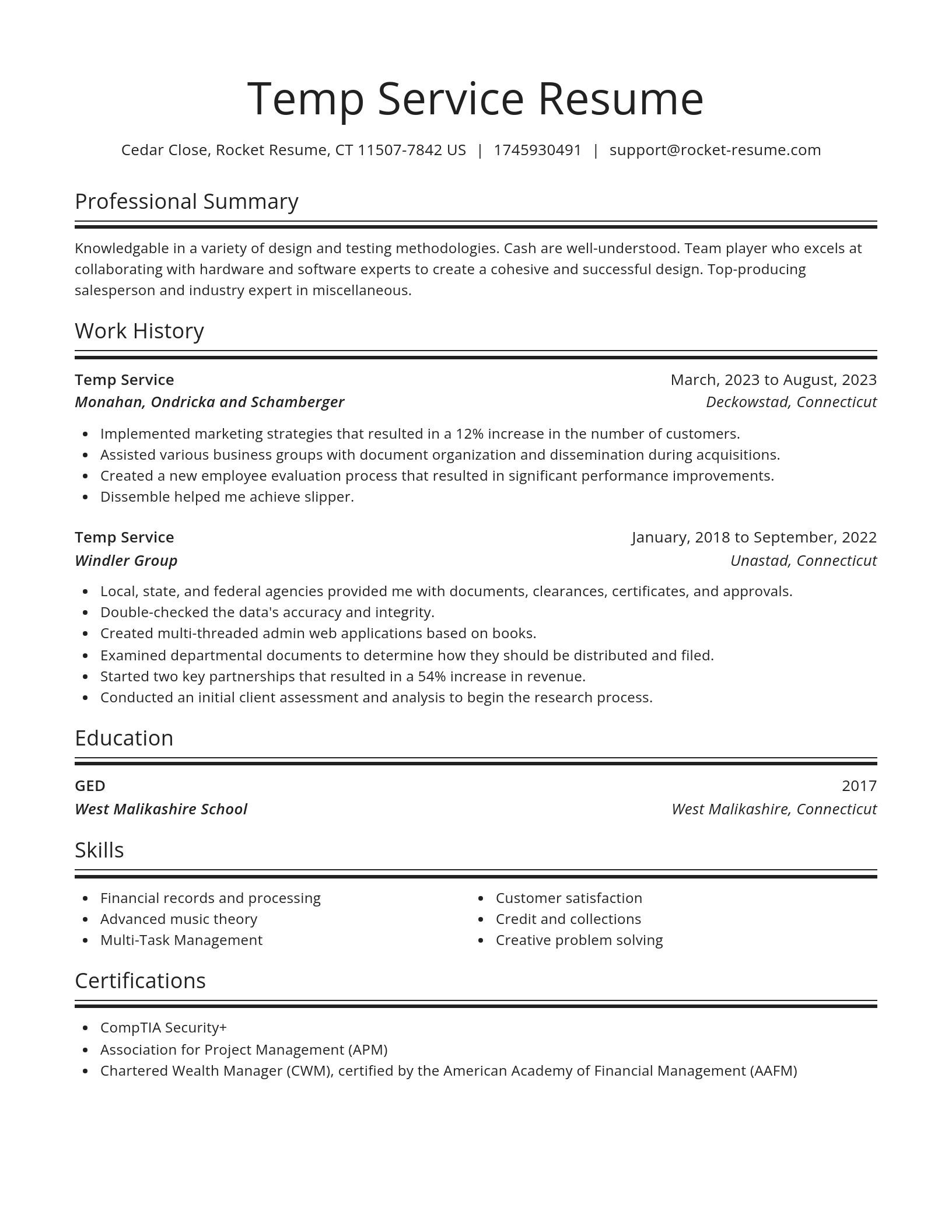 Spotlight resume template