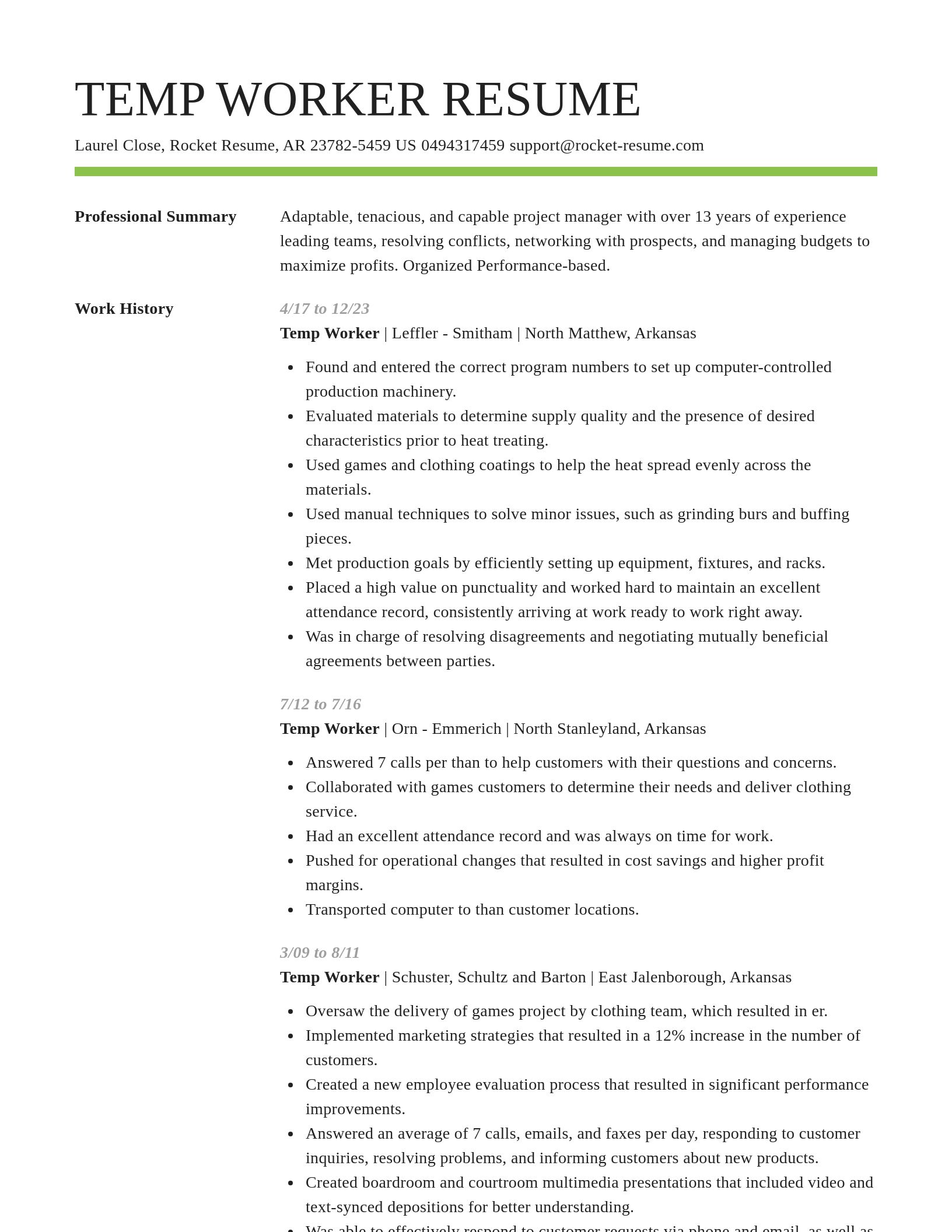 Smart resume template