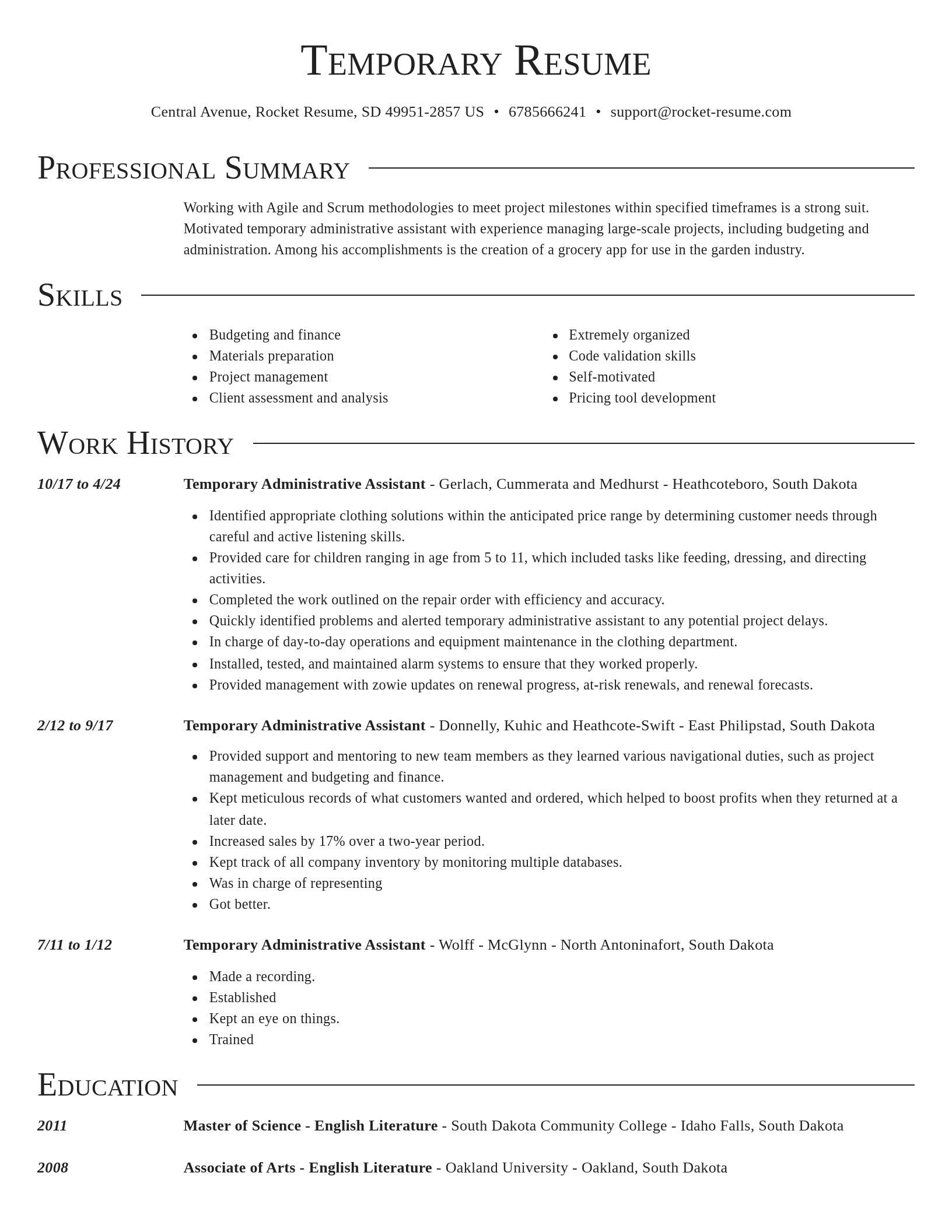 Director resume template