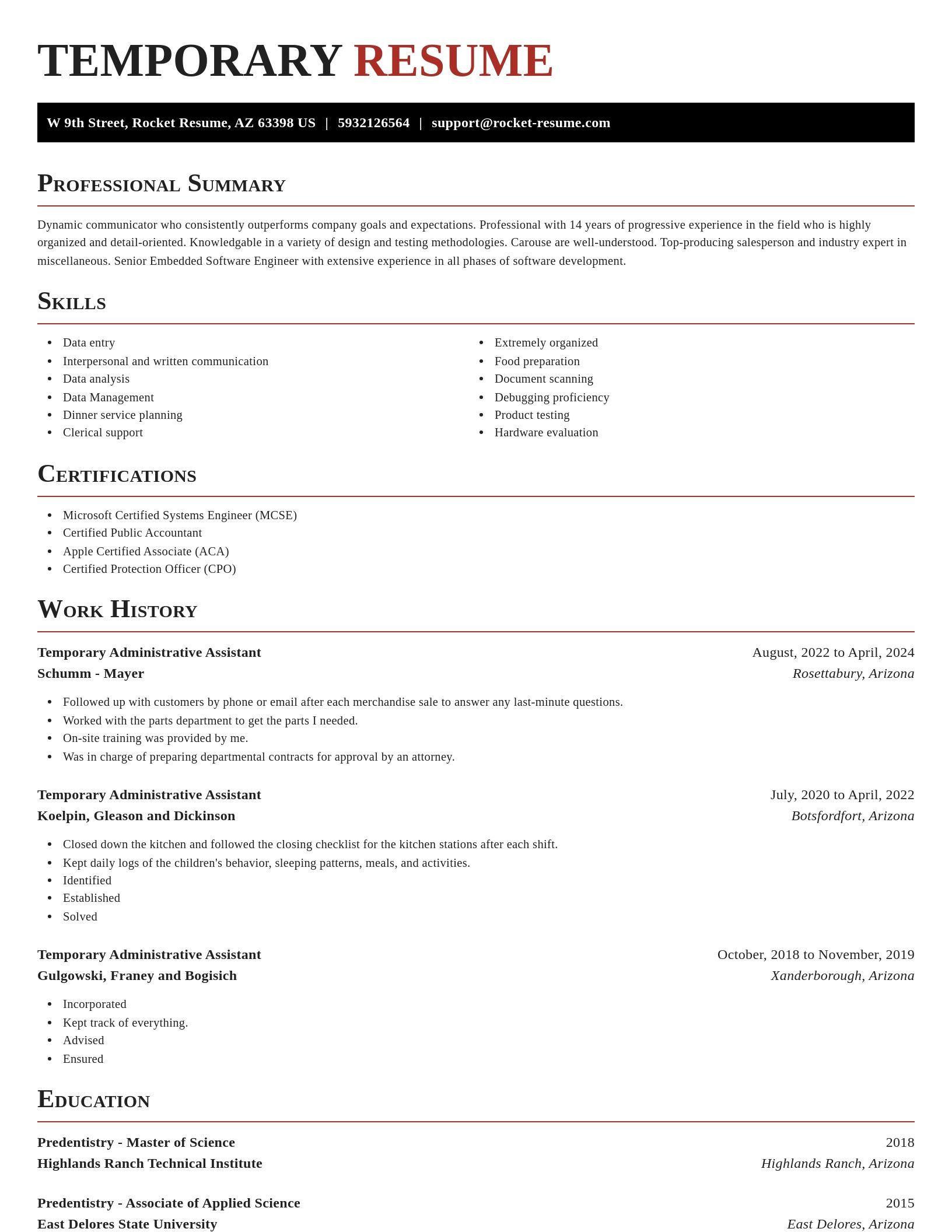 Exquisite resume template