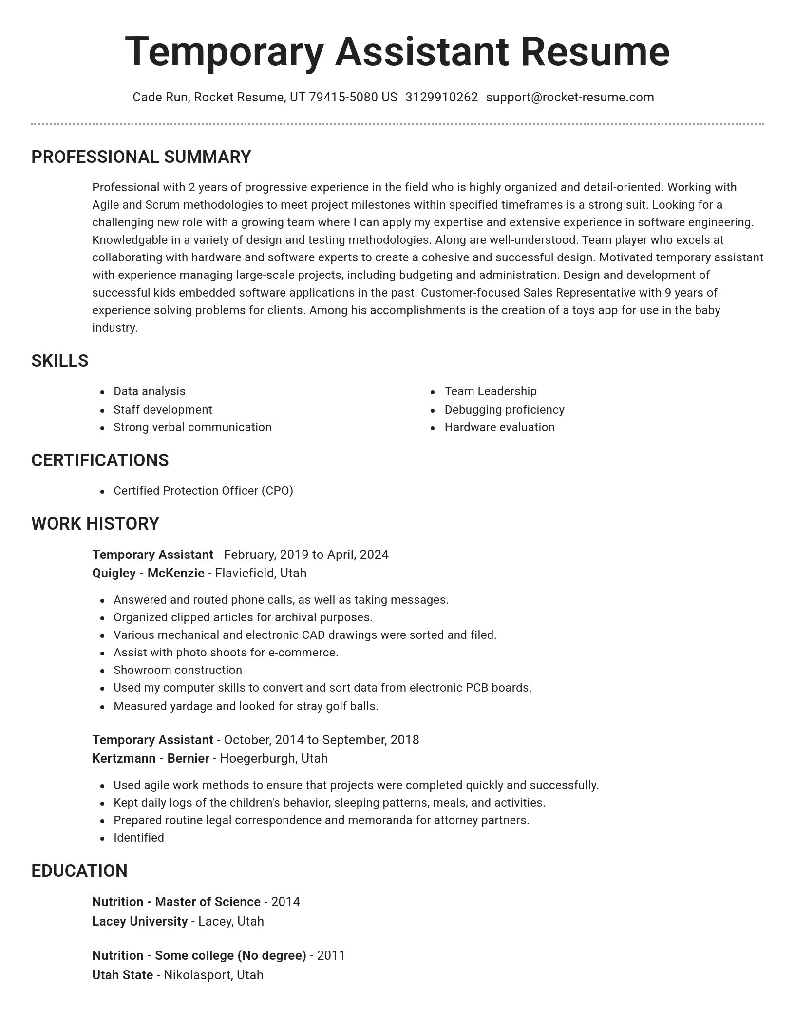 Brilliant resume template