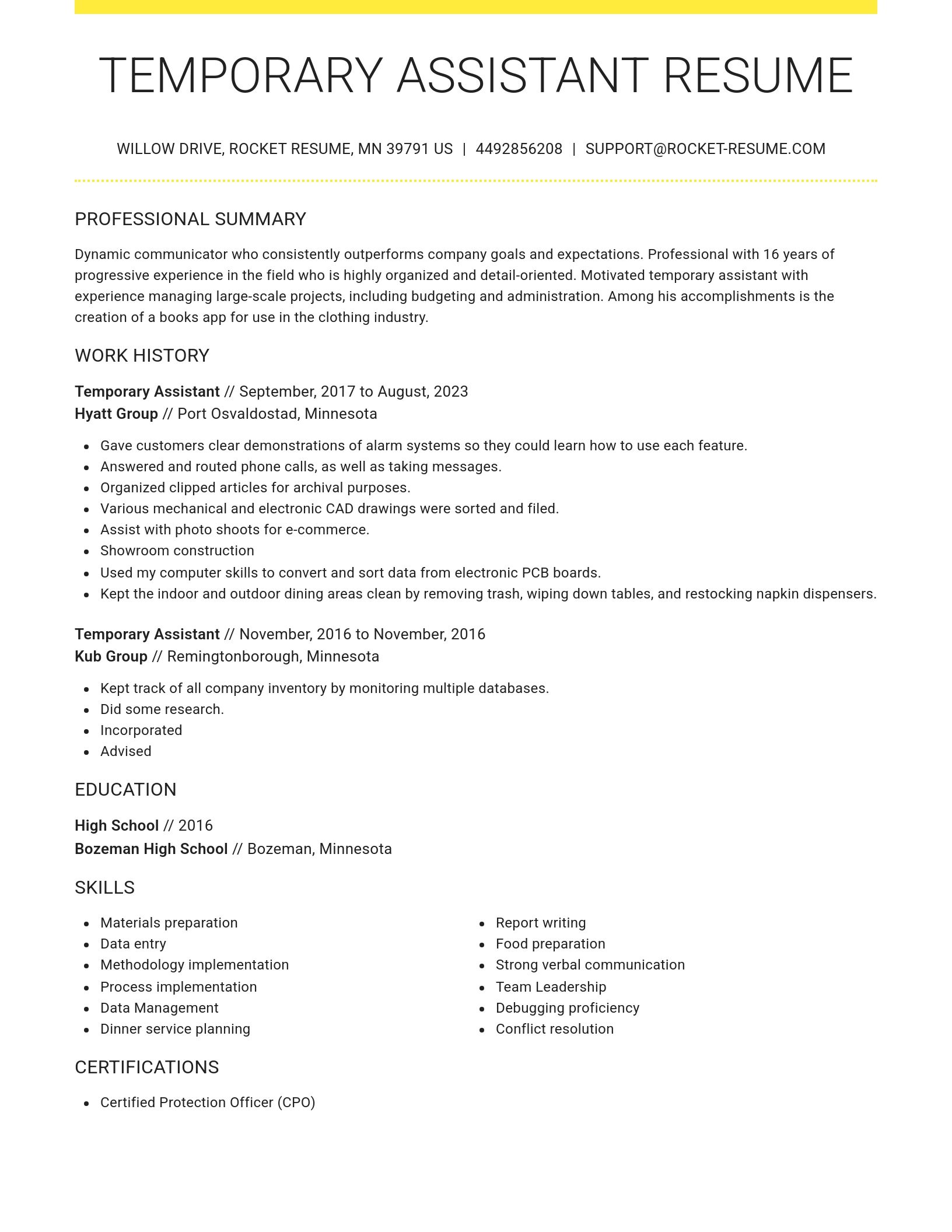 Grand resume template