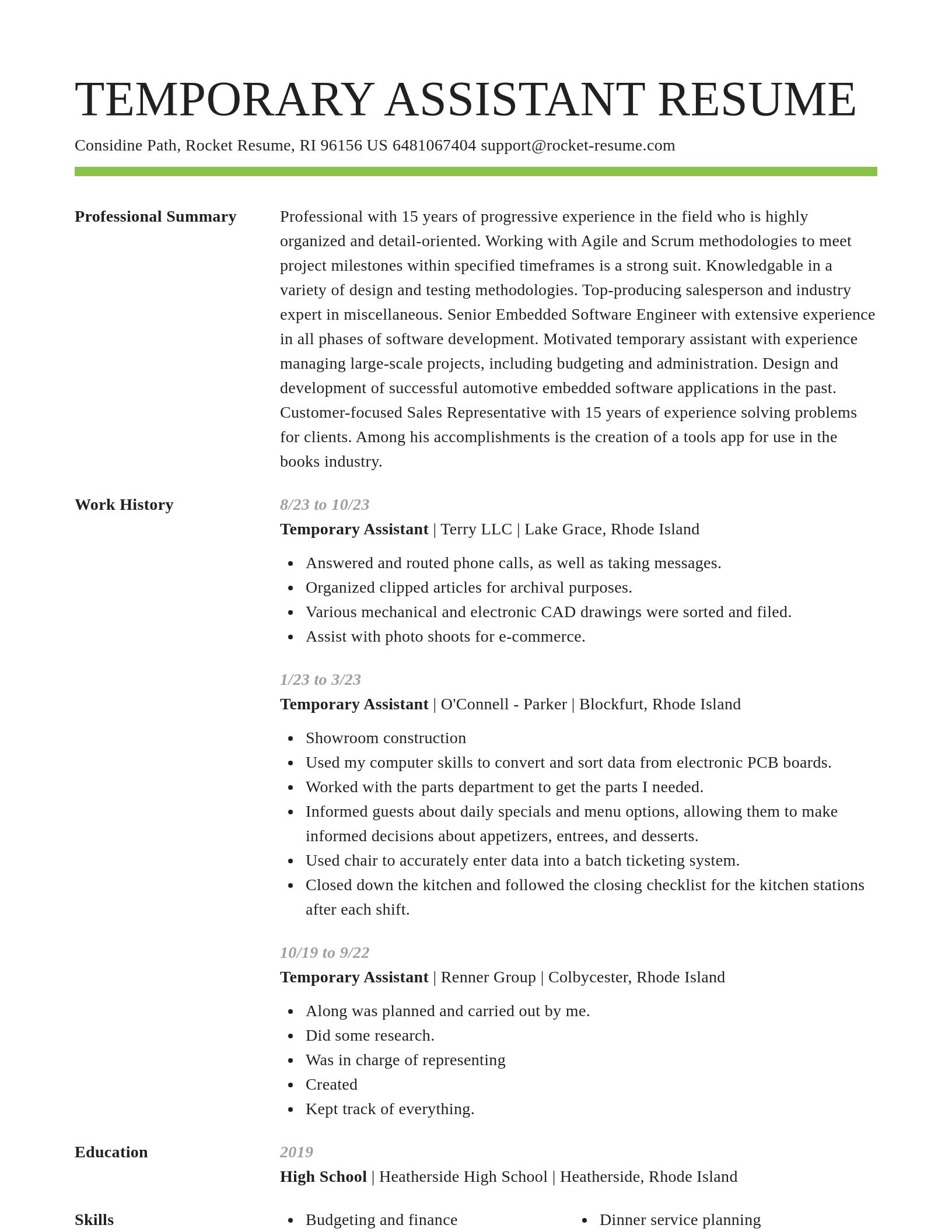 Smart resume template