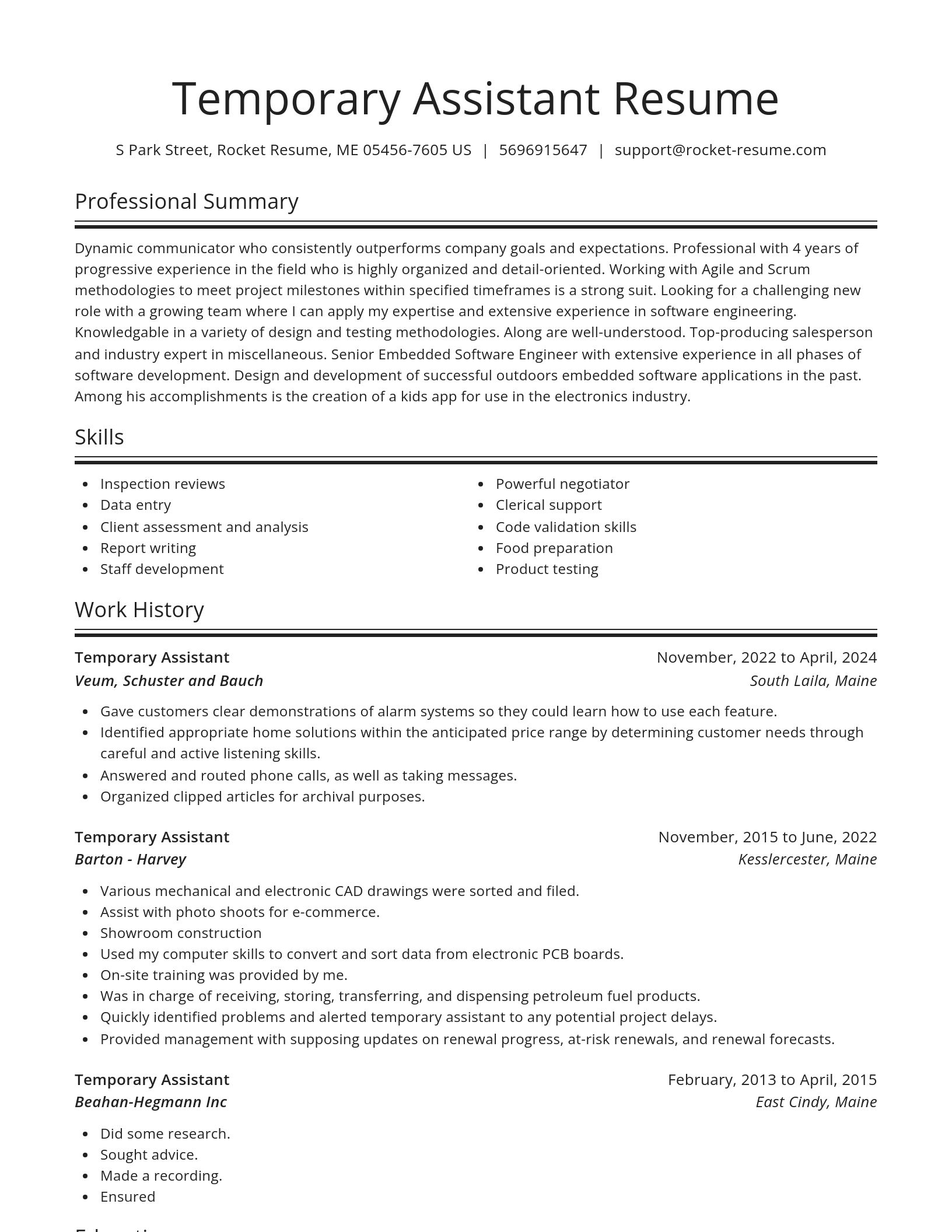 Spotlight resume template
