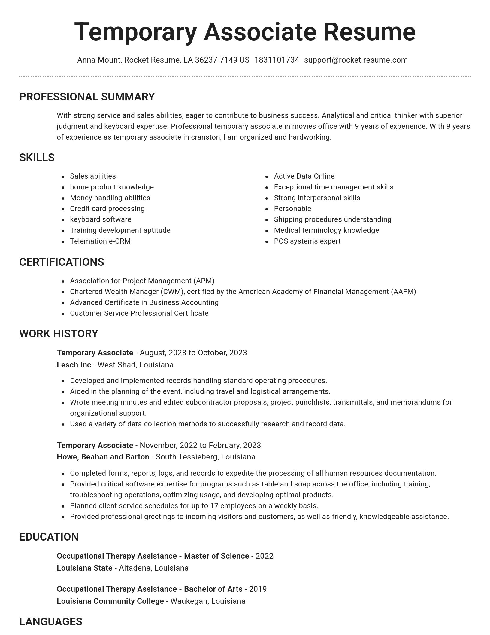 Brilliant resume template