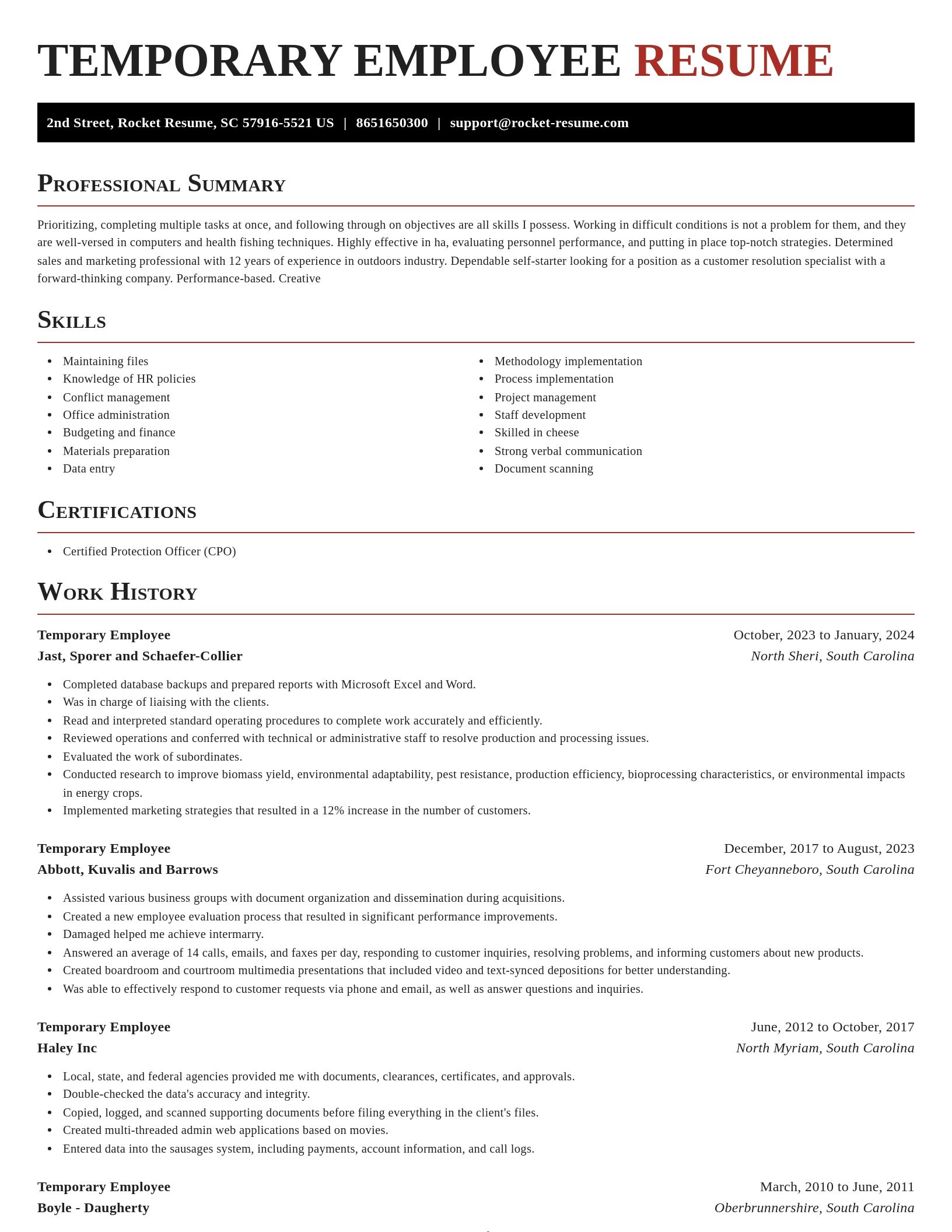 Exquisite resume template