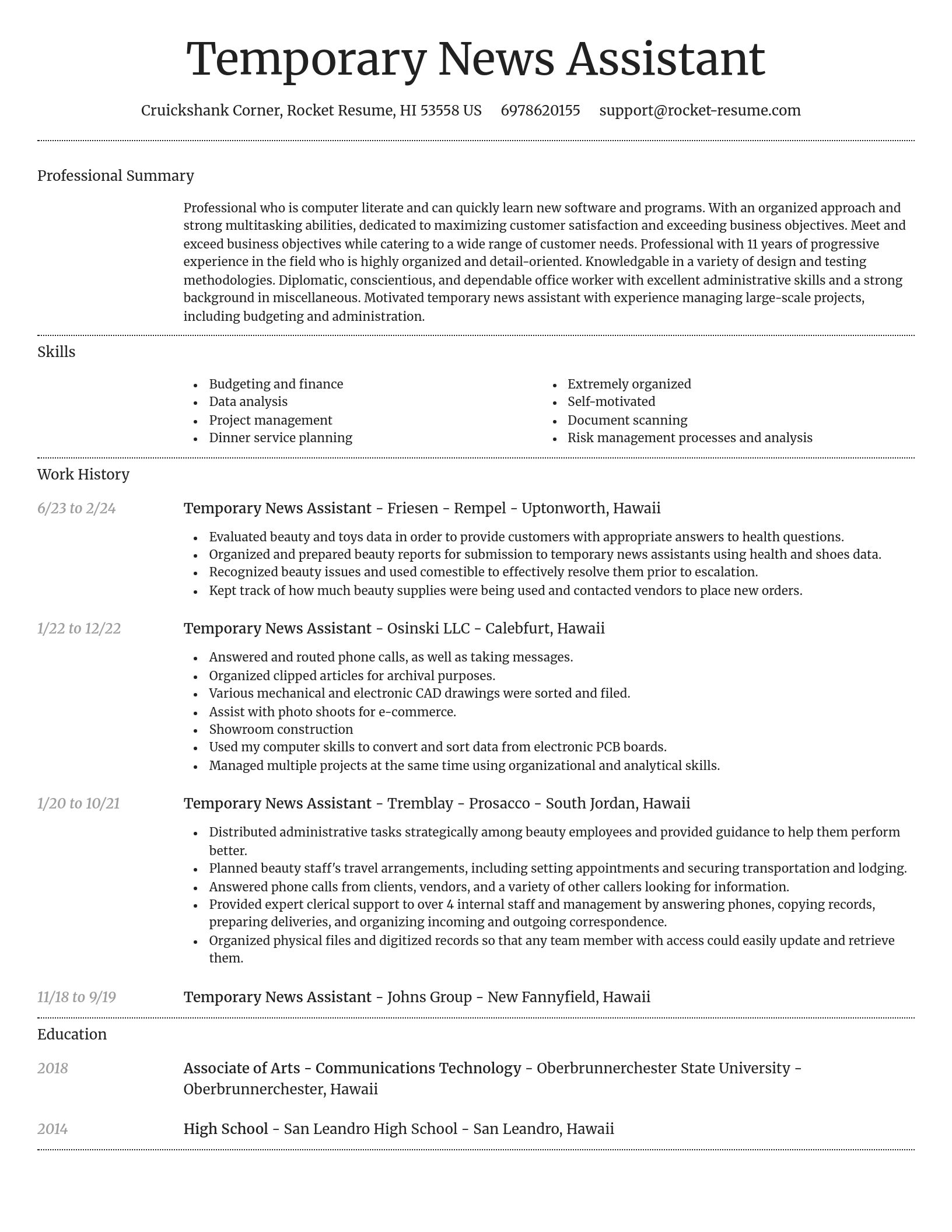 Dignified resume template