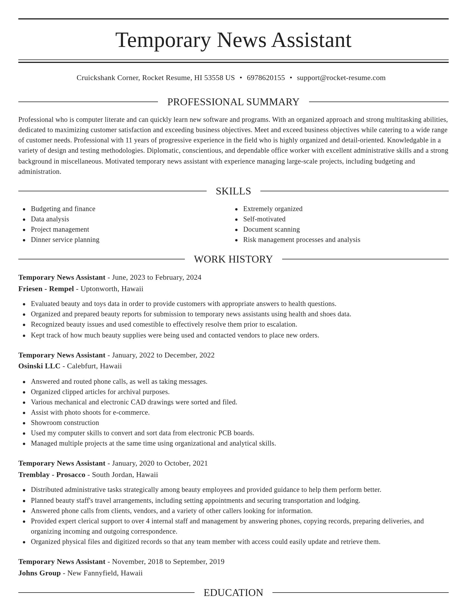Elegant resume template