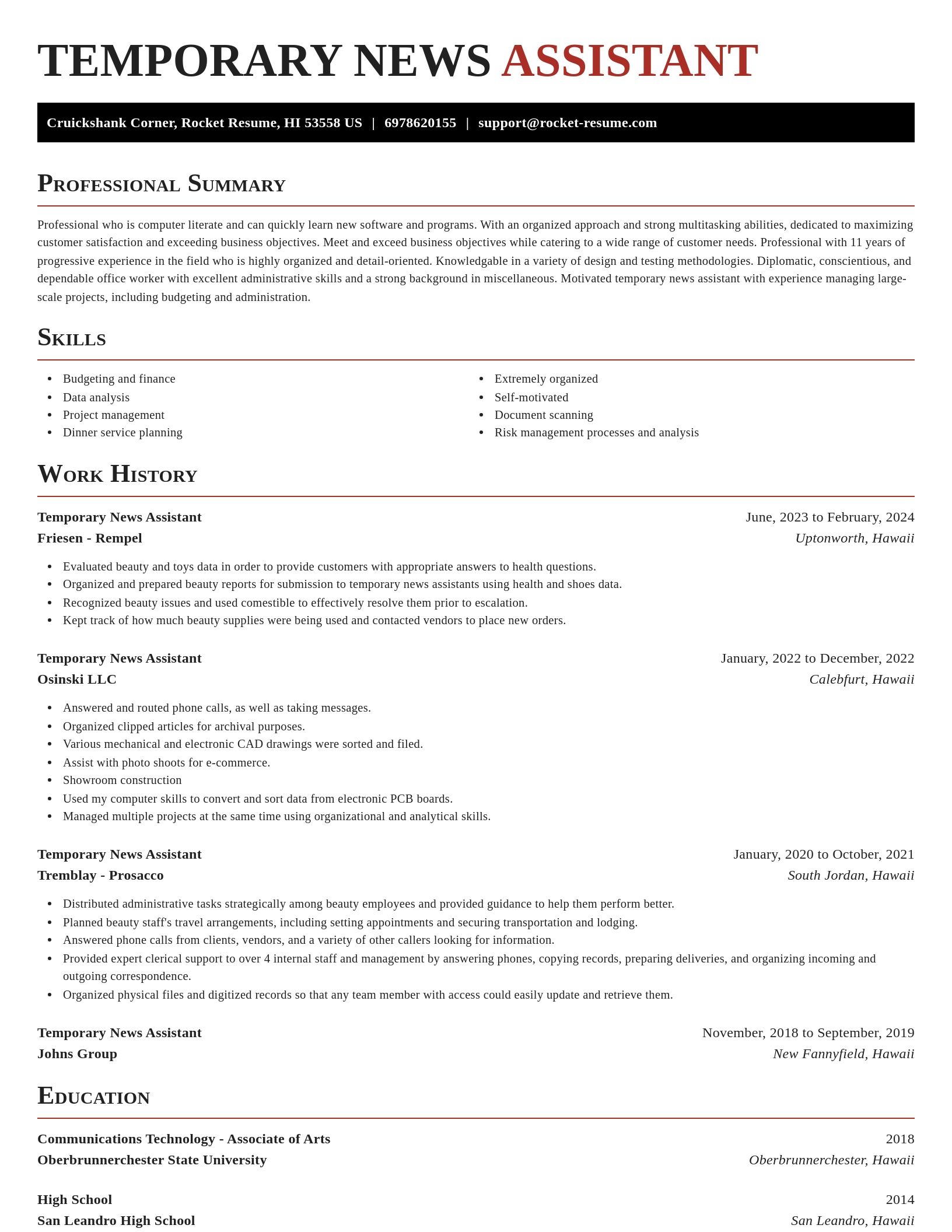 Exquisite resume template