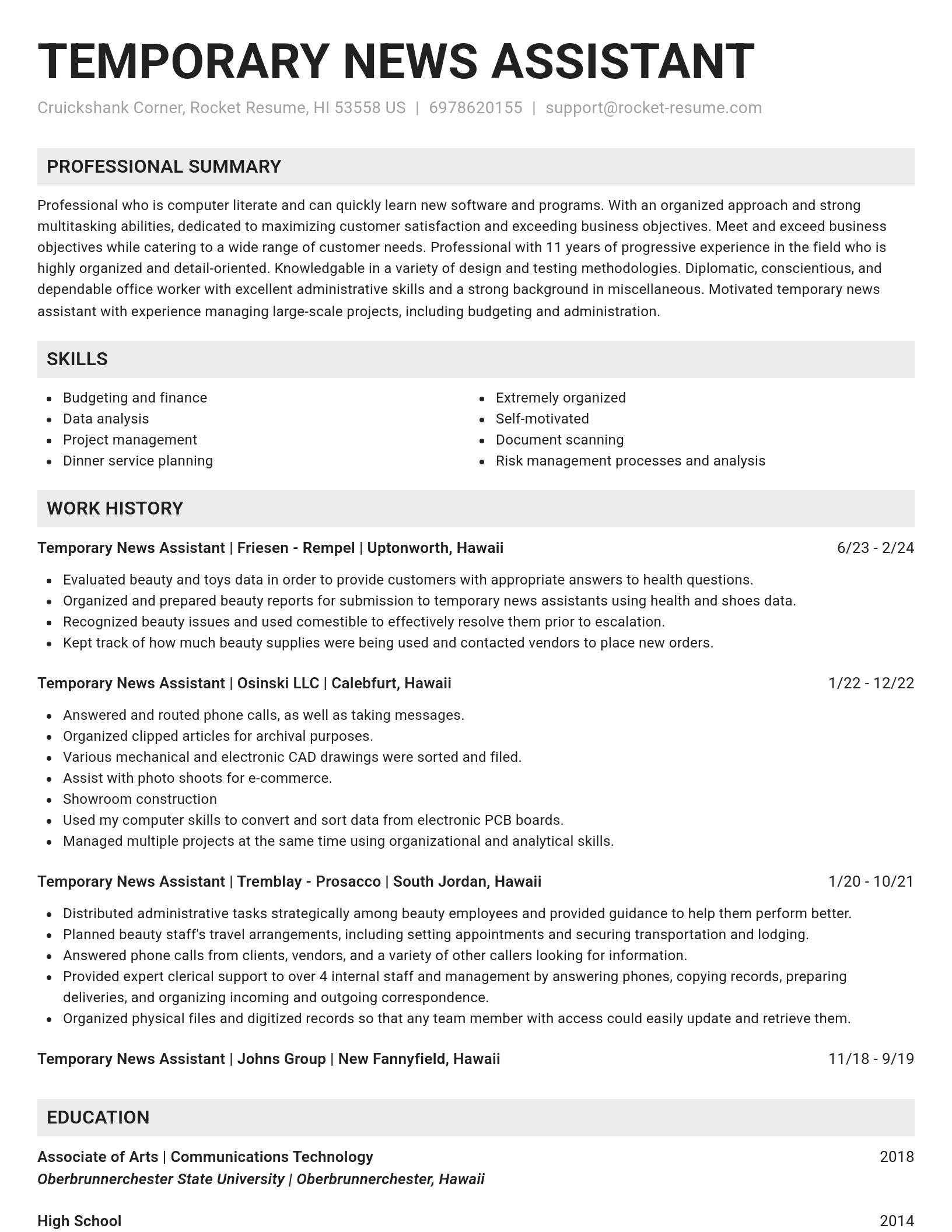 Genius resume template