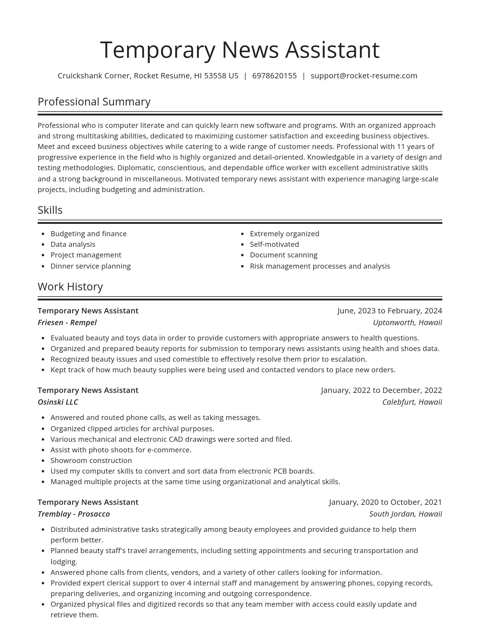 Spotlight resume template