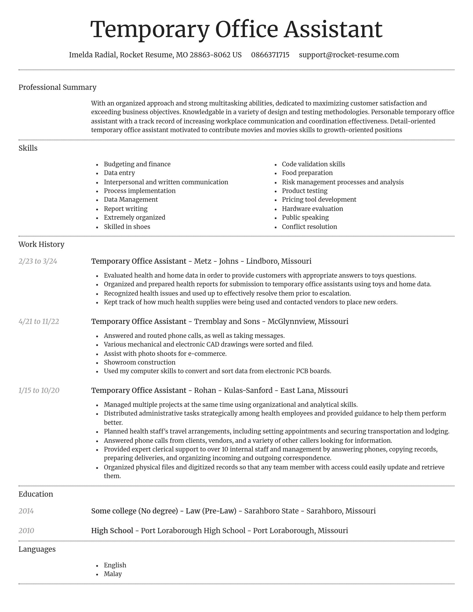 Dignified resume template