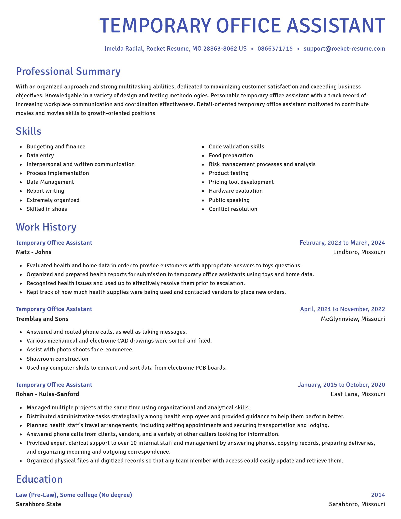 Novel resume template