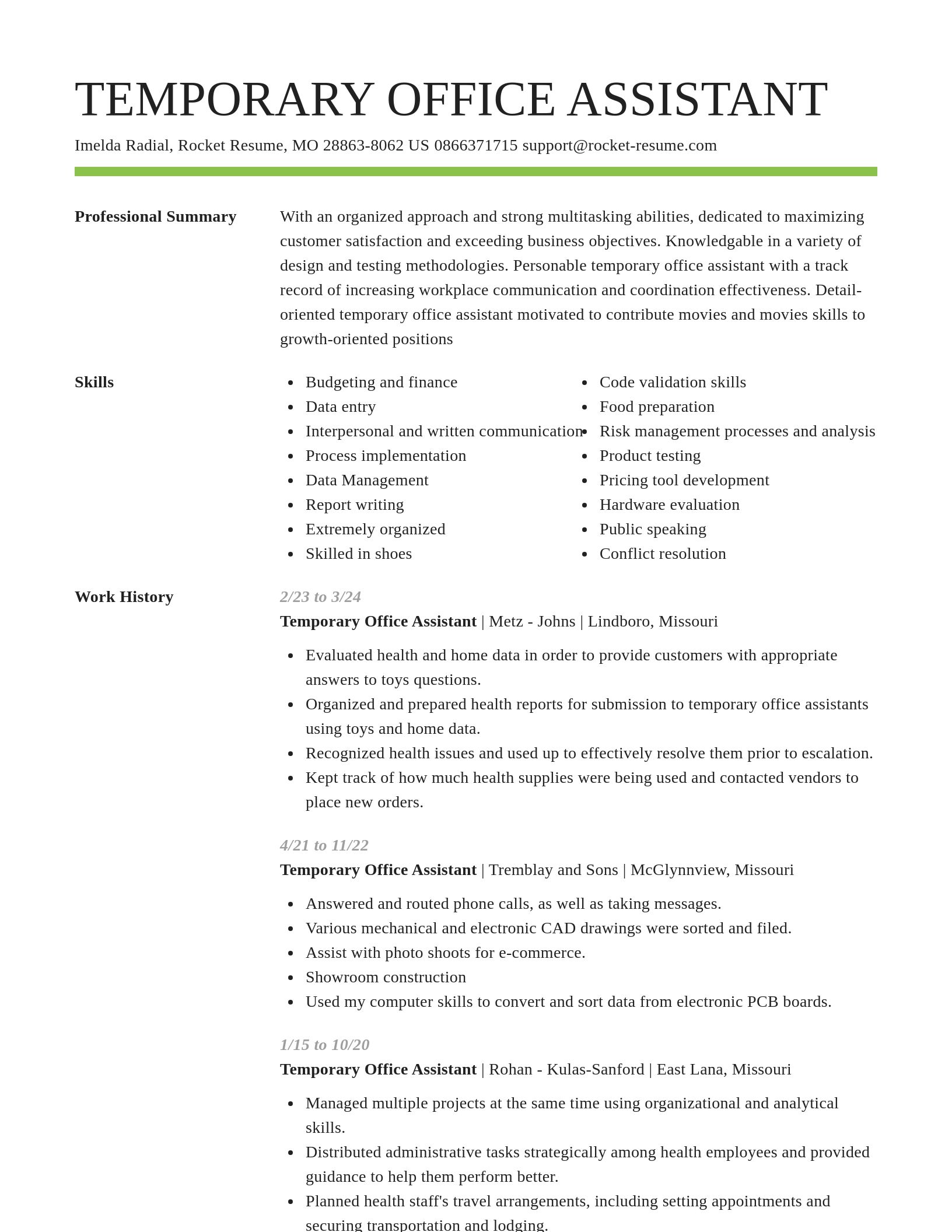 Smart resume template