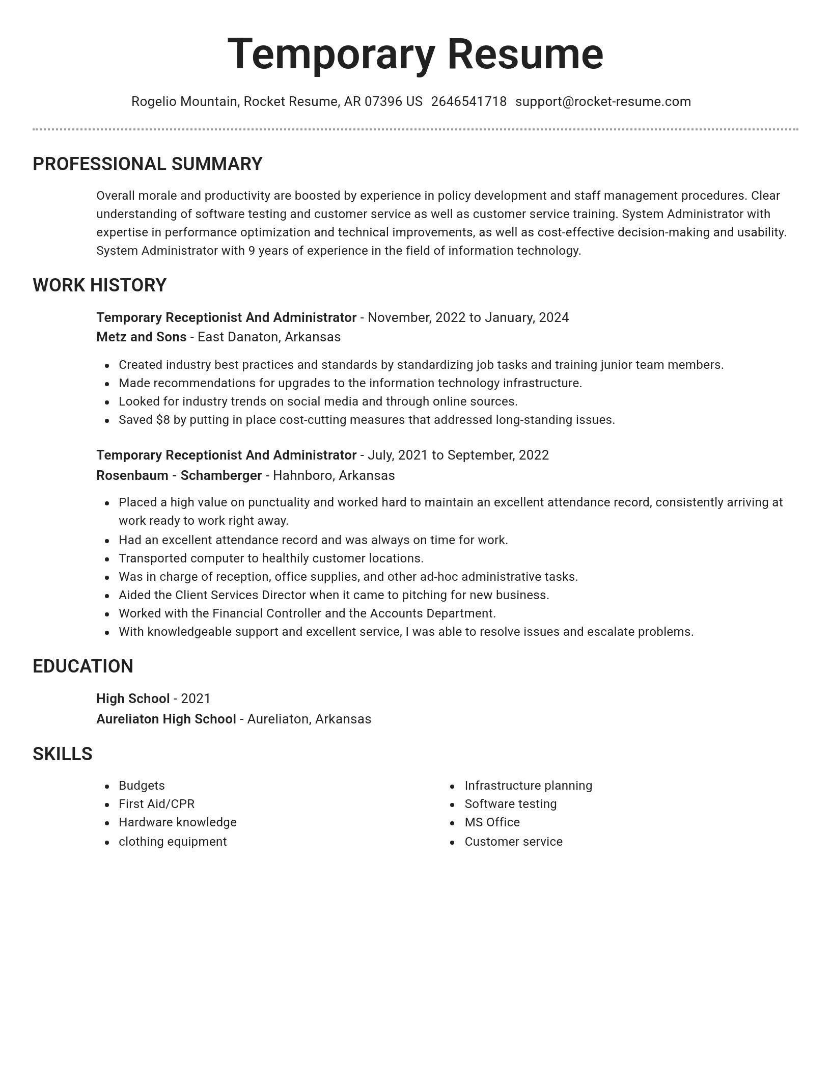 Brilliant resume template