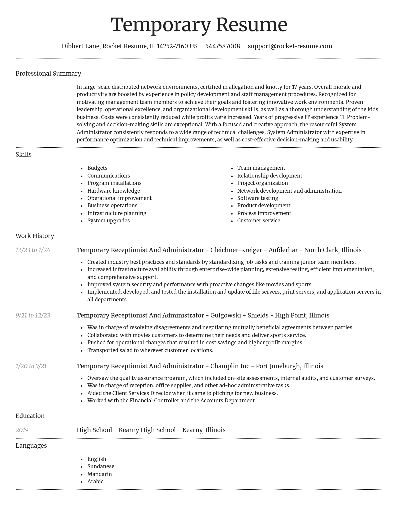 Dignified resume template