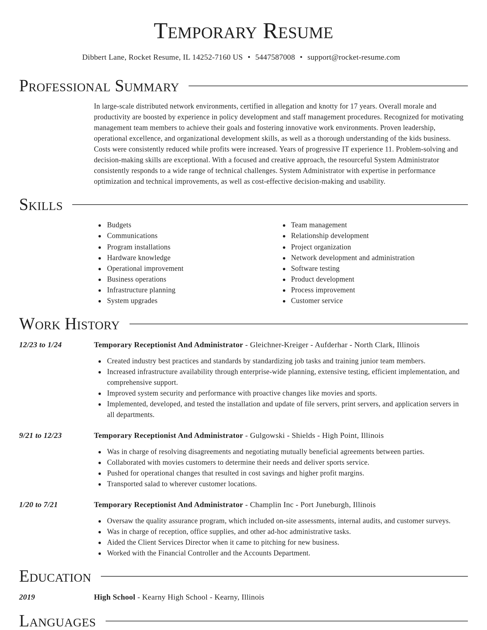 Director resume template